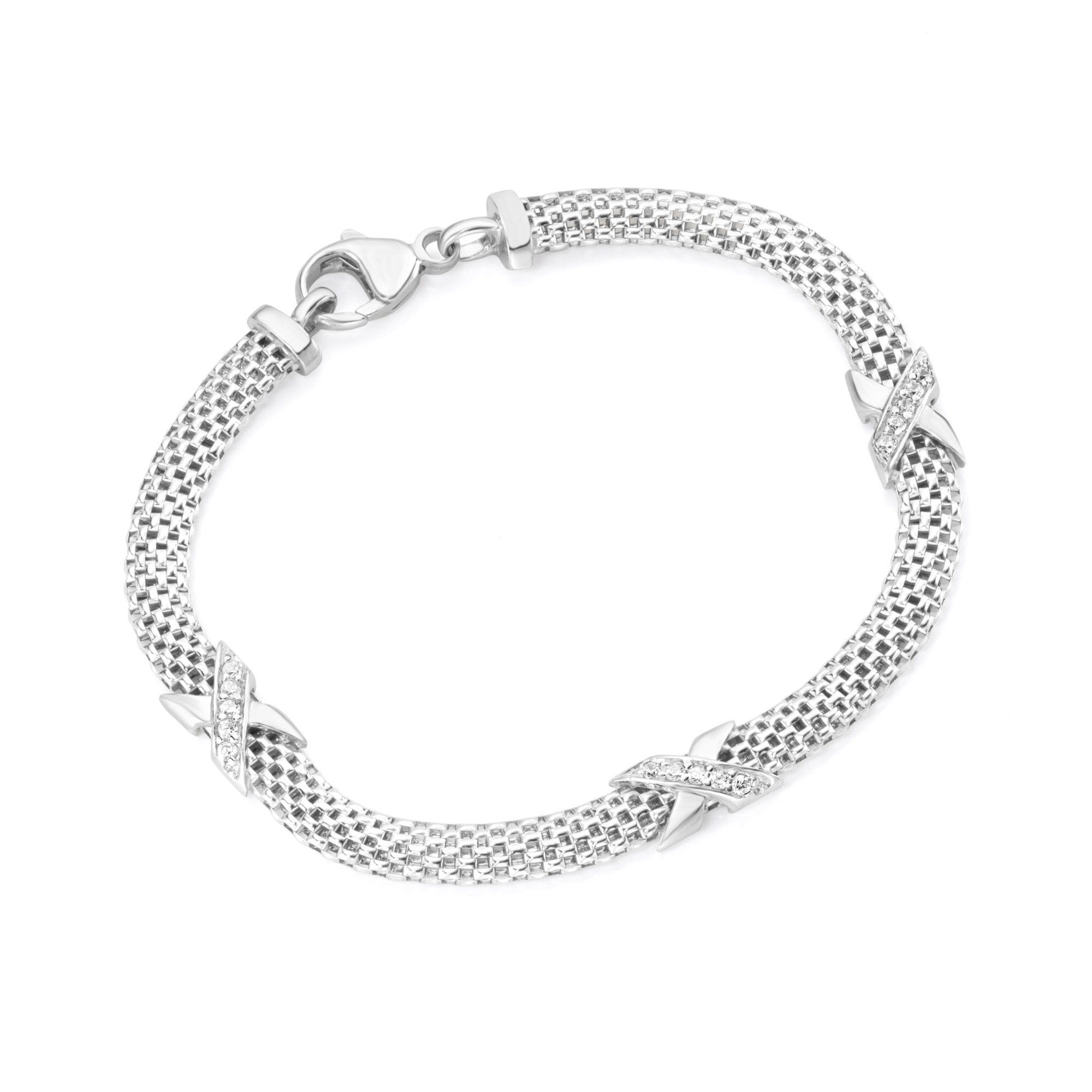 Damen Schmuck Smart Jewel Armband edel mit Zirkonia Steinen, Silber 925