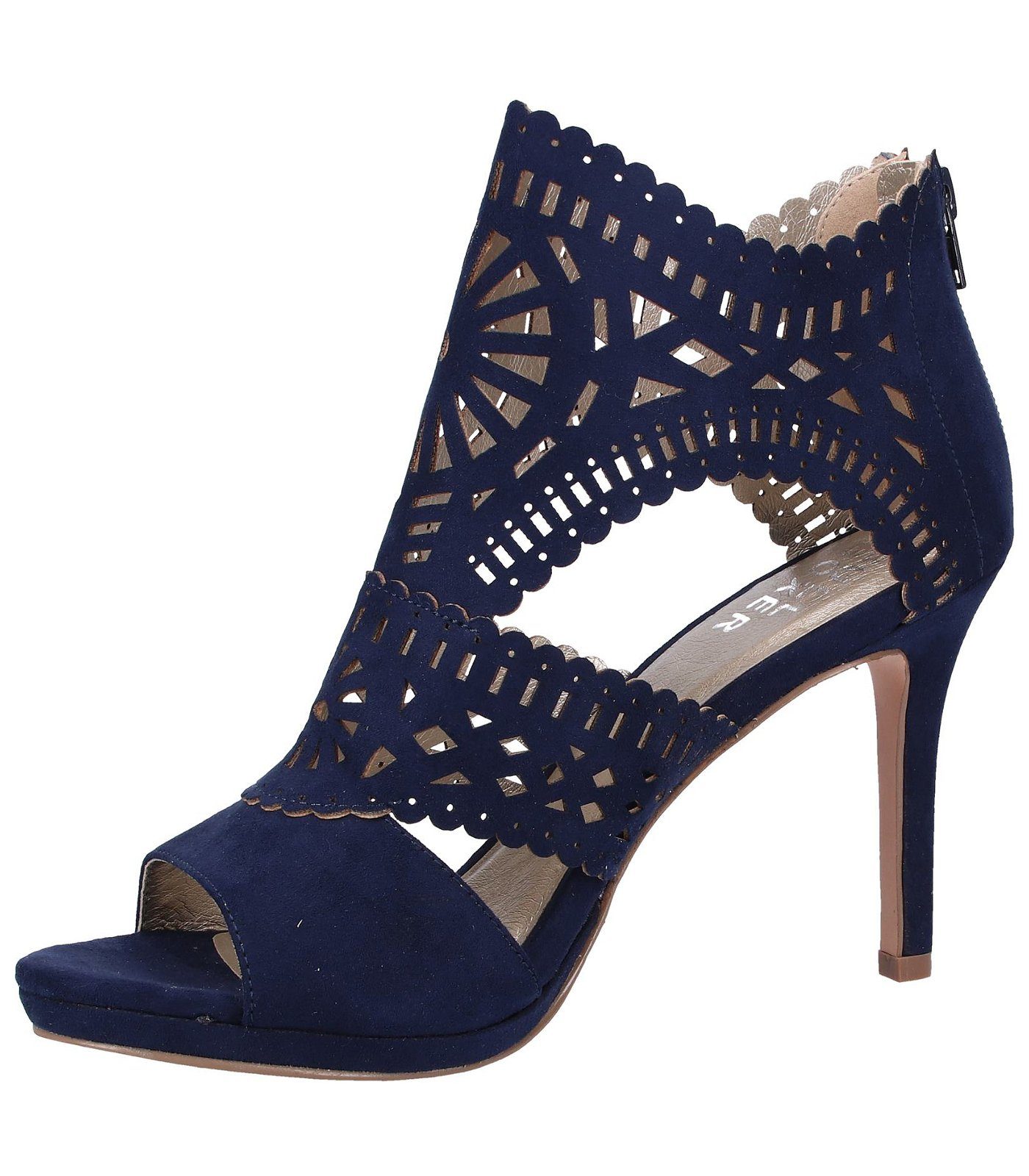 High-Heel-Sandalette Sandalen Navy Textil Bullboxer