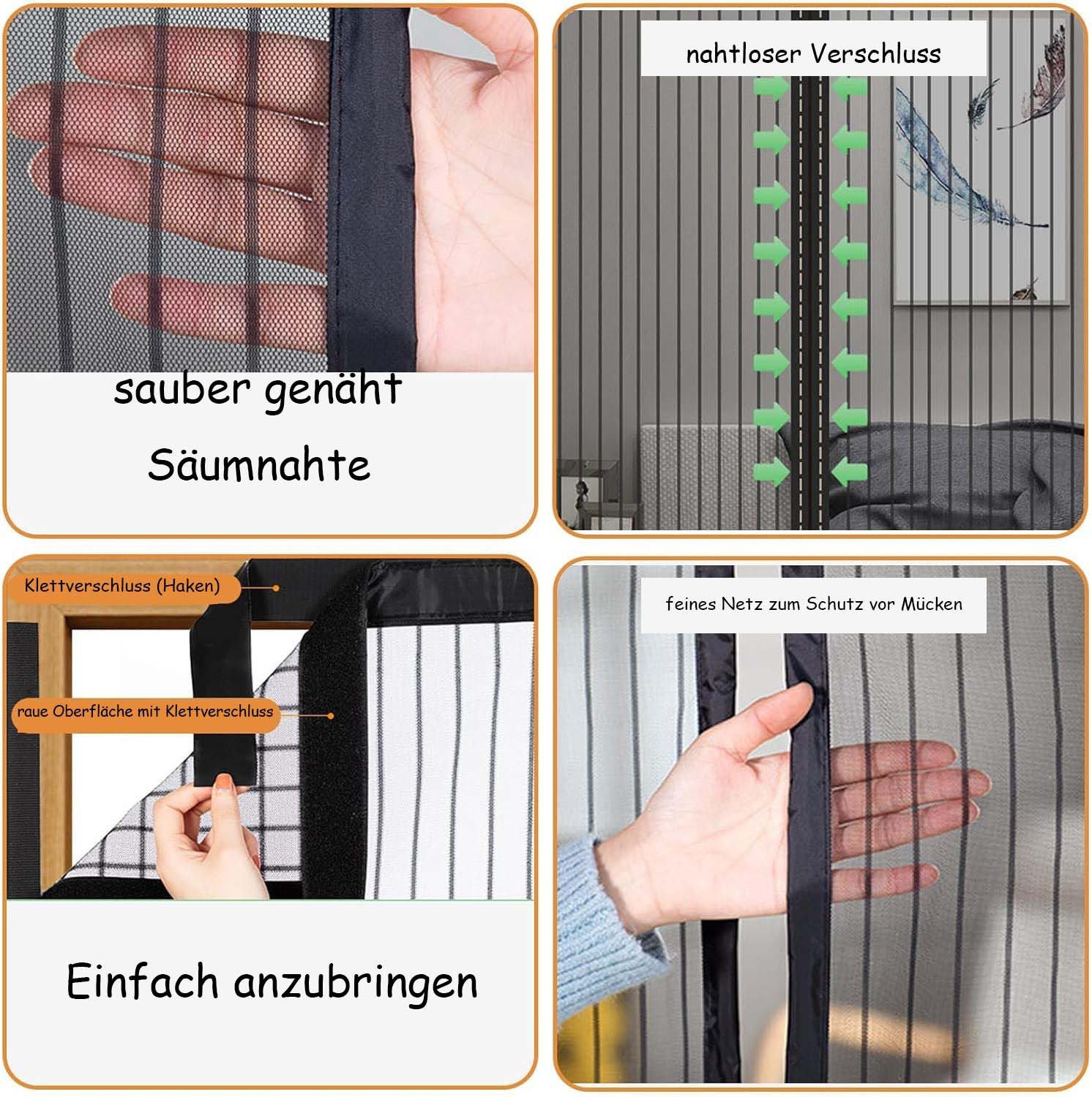 Agger Insektenschutz-Fensterrahmen Anpassen Magnetisches Fliegengitter Fenster, Stärkere Magneten – Bild 5 von 5