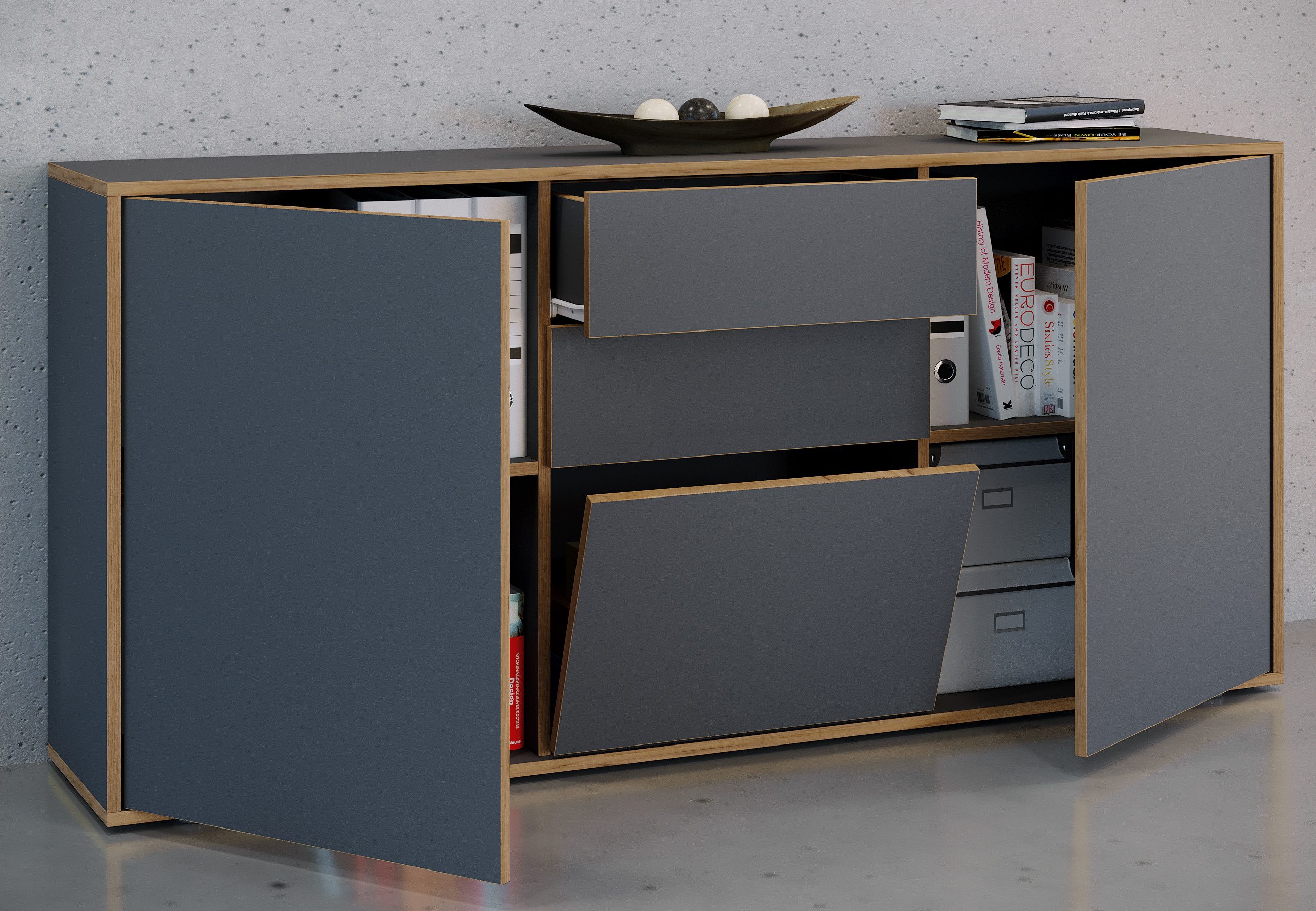 VCM Kommode Sideboard Salia H. 74 x B. 160 x T. 33 cm