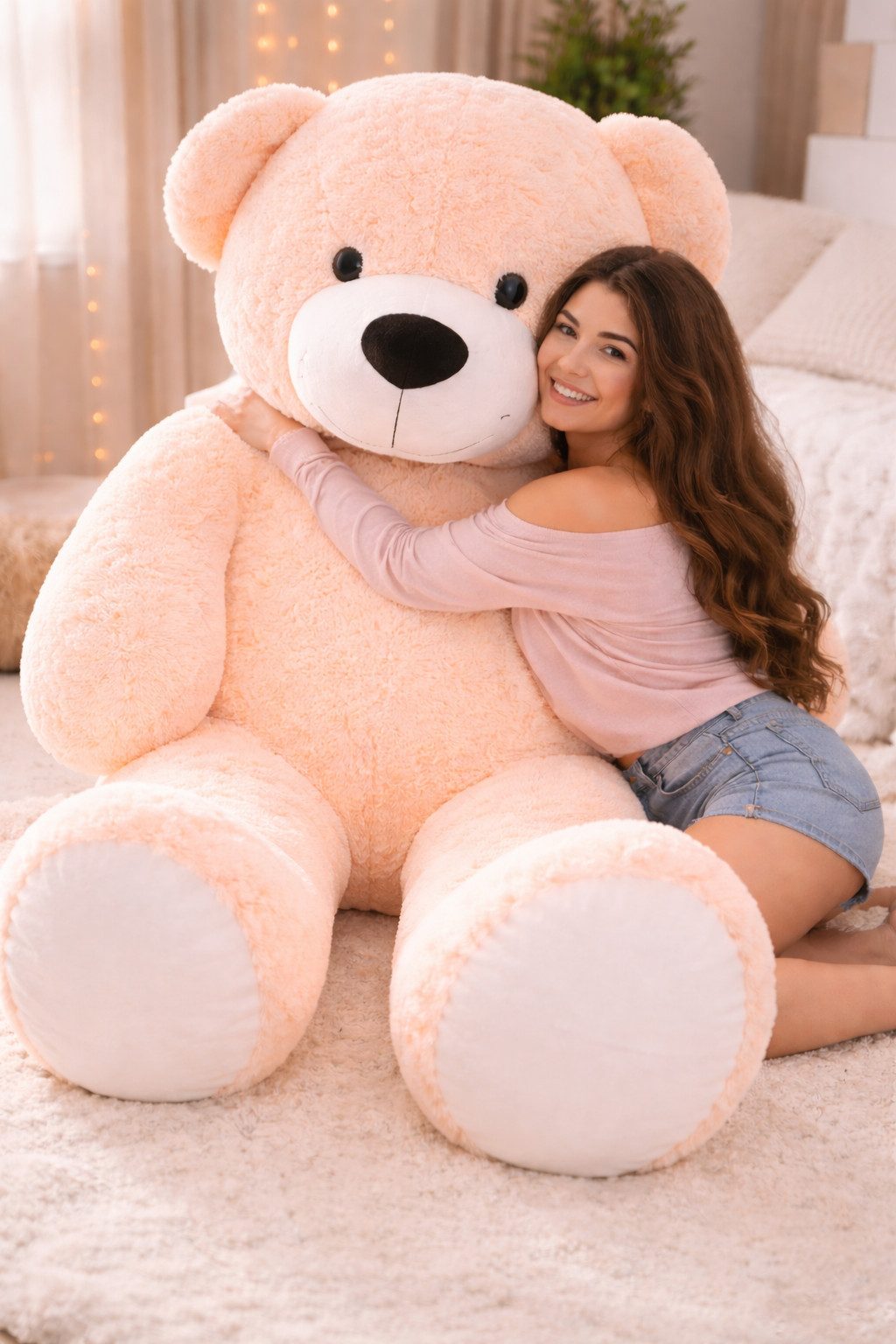 Landster Kuscheltier Teddybär XXL 160 cm Plüschtier Bär Teddy Plüschbär, Weicher Plüsch Bär