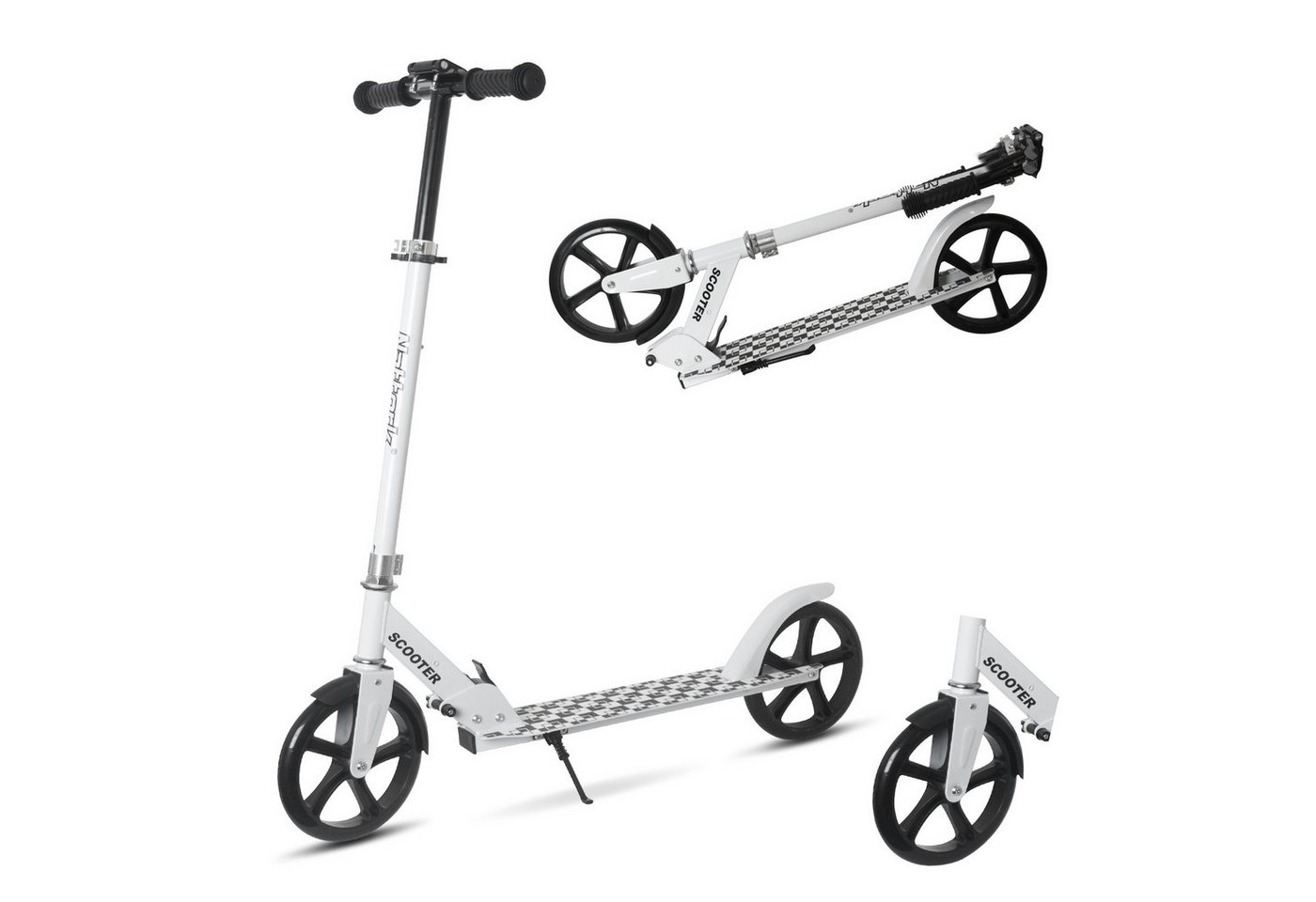 Nattork Scooter Klappbarer Kickscooter für Kinder und Erwachsene, bis 100 kg Traglast, (1 tlg), Stabiler Tretroller mit höhenverstellbarem Lenker, 8-Zoll PU-Rädern