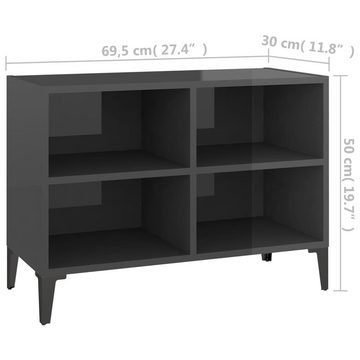 vidaXL TV-Schrank TV-Schrank mit Metallbeinen Hochglanz-Grau 69,5x30x50cm (1-St)