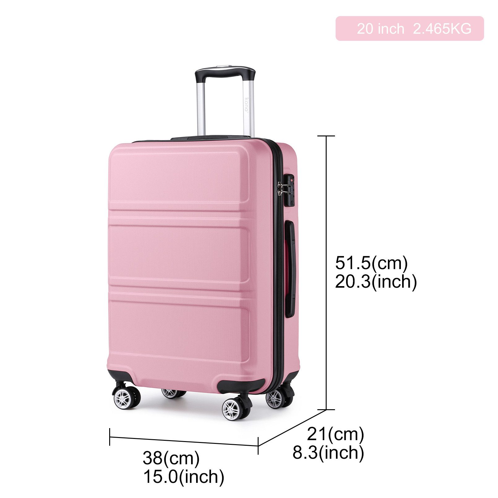 KONO Kofferset 2-teiliges Set, Hartschalen-Koffer (52cm günstig online kaufen
