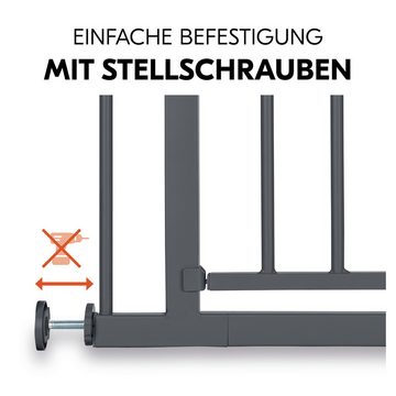 Hauck Türschutzgitter Open N Stop 2, Dark Grey, auch als Treppenschutzgitter verwendbar; 75-80 cm, erweiterbar