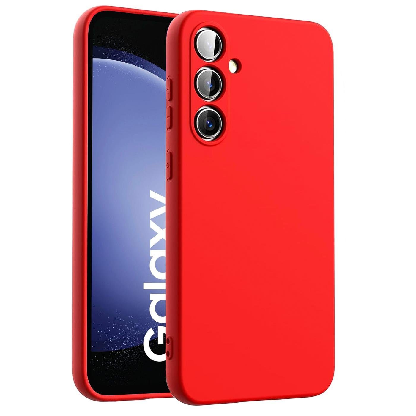 CoolGadget Handyhülle Silikon Case für das Samsung Galaxy S23 FE Slim TPU Cover 6,4 Zoll, Weiche Schutz Hülle mit Innen Fleece aus Stoff Handy Tasche