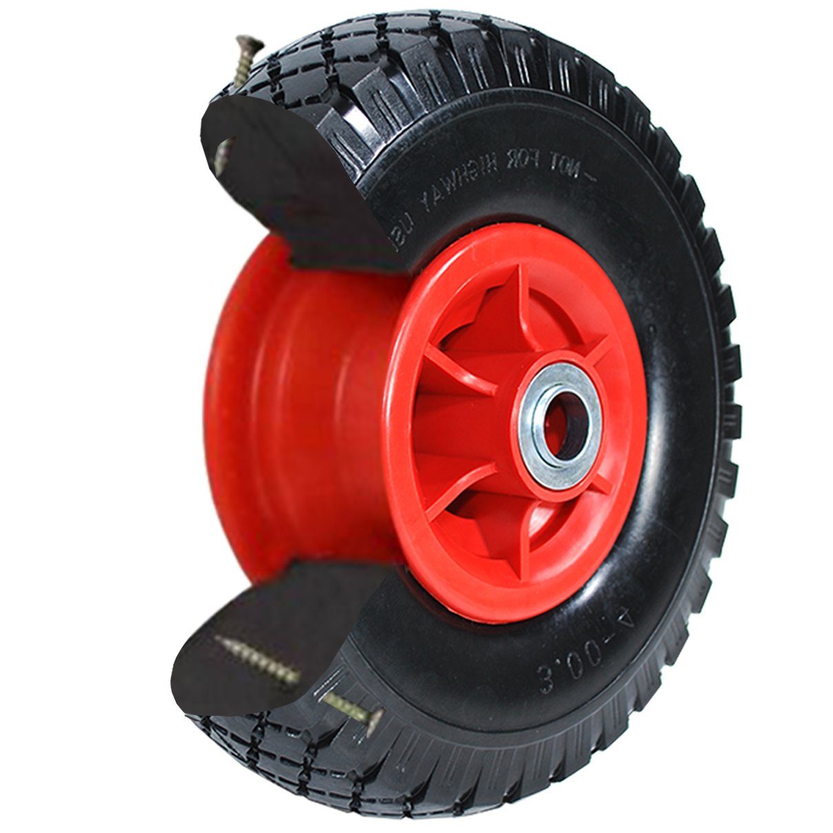 Sackkarren-Rad Ersatzrad 3.00-4 PU Vollgummi Reifen pannensicher 4 Stück B-70mm