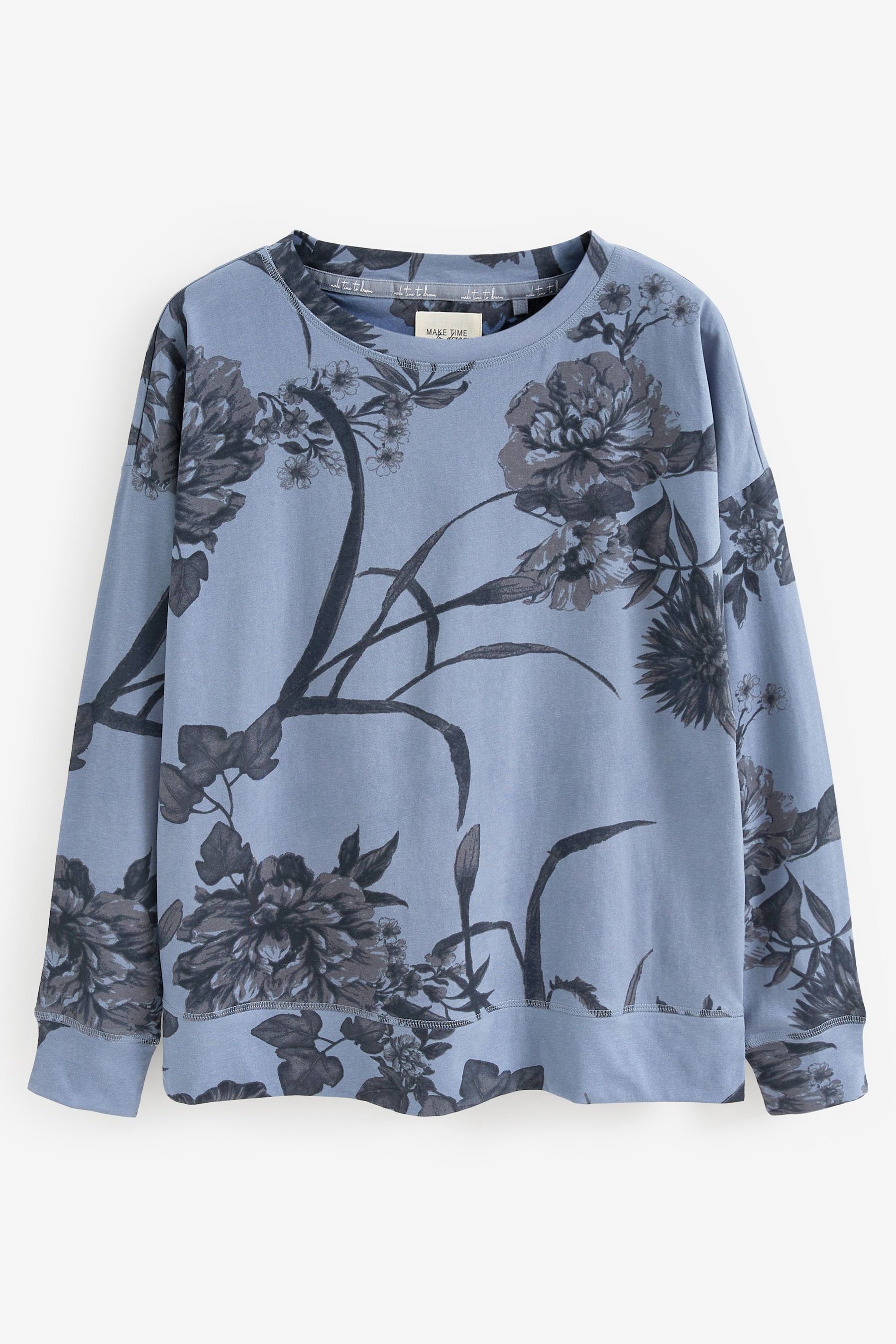 Floral Baumwolle tlg) aus (2 Pyjama Blue Pyjama Next Langärmeliger