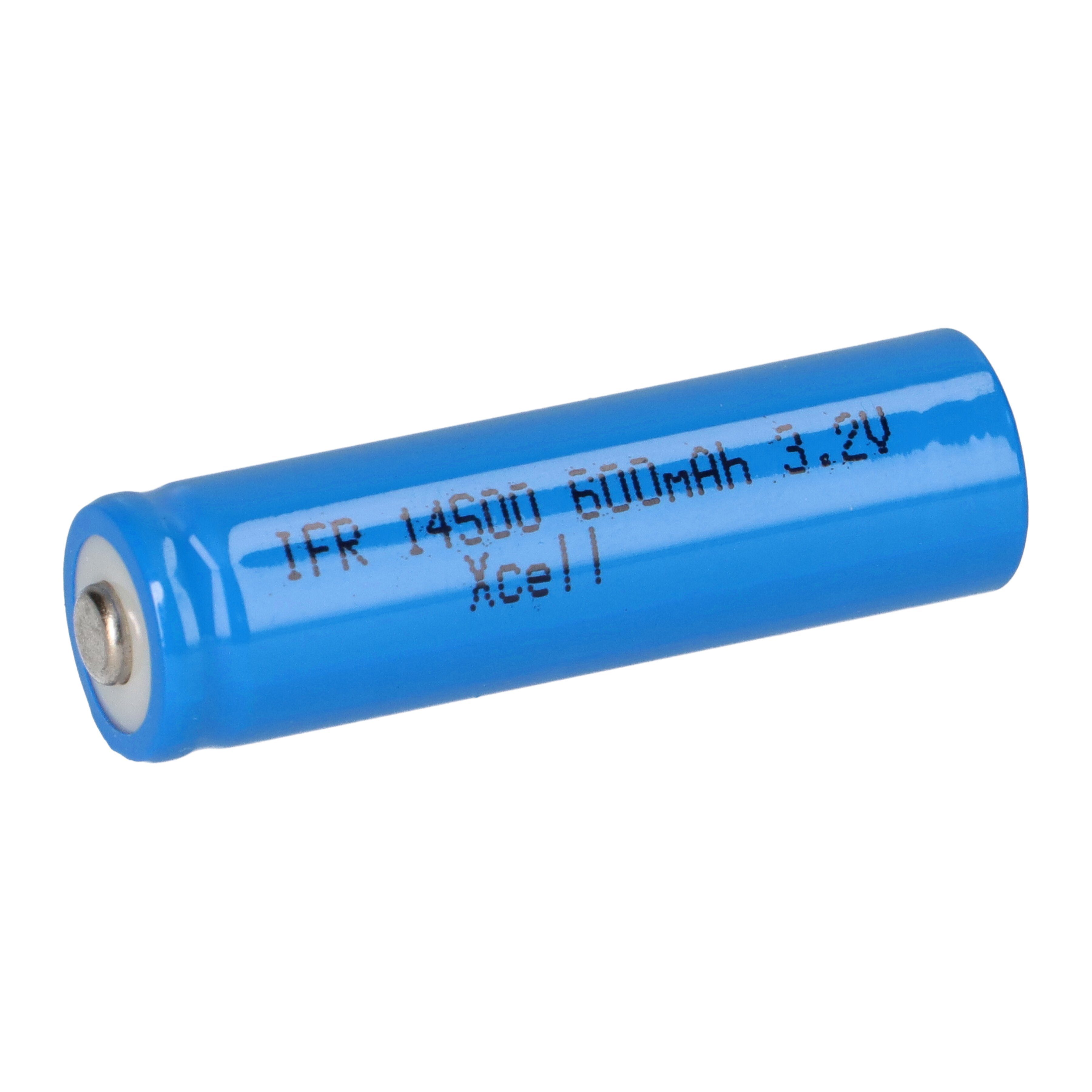 XCell IFR 14500 AA Solar Akku LiFePO4 3,2V 600mAh Akku