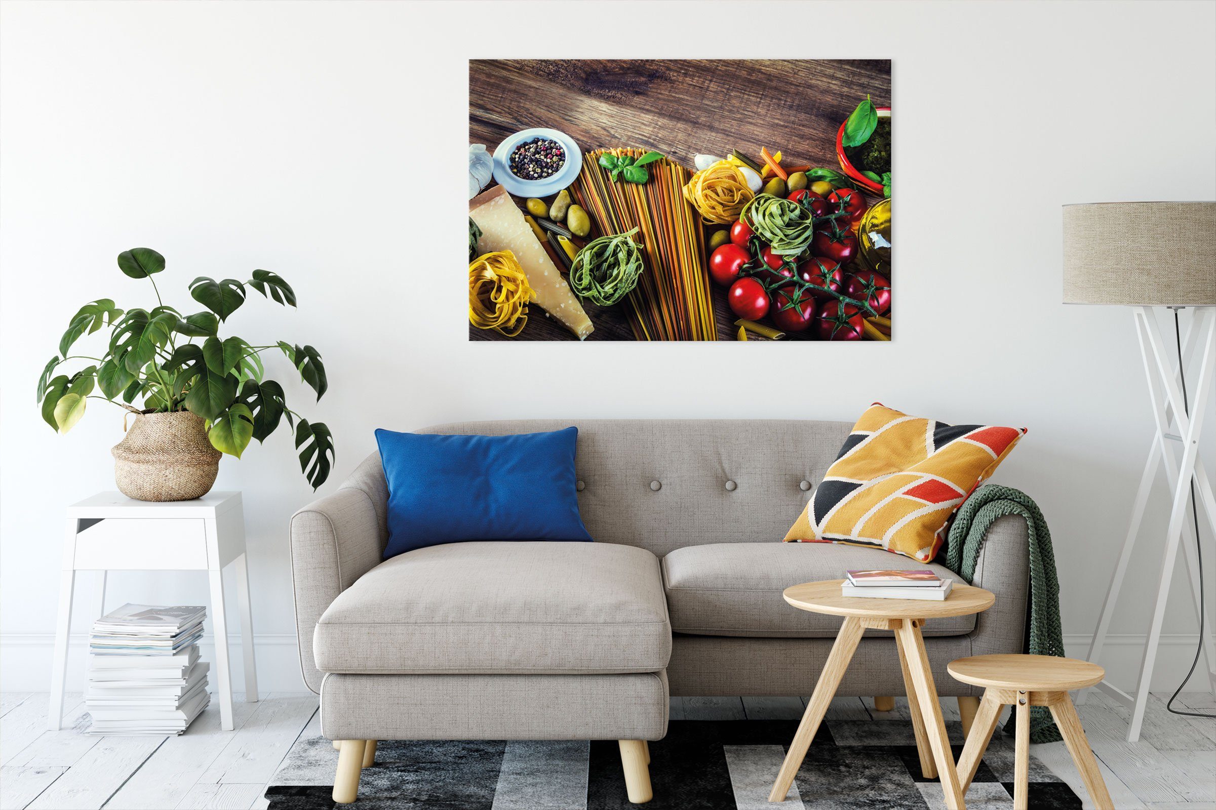Pixxprint Leinwandbild Pasta Italia mit Tomaten, günstig online kaufen