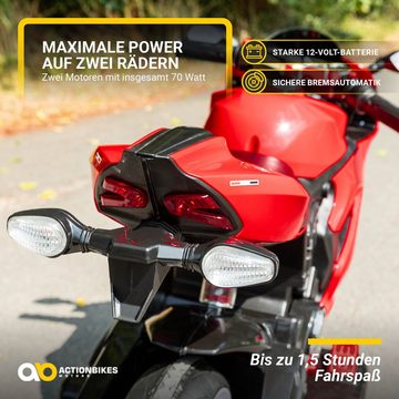 Actionbikes Motors Elektro-Kindermotorrad 1299SS - Kinder Elektro Motorrad inkl. Soundmodul & Bremsautomatik, Belastbarkeit 30 kg, (1-tlg), Kinder Auto Fahrzeug Spielzeug ab 3 Jahre elektrisch