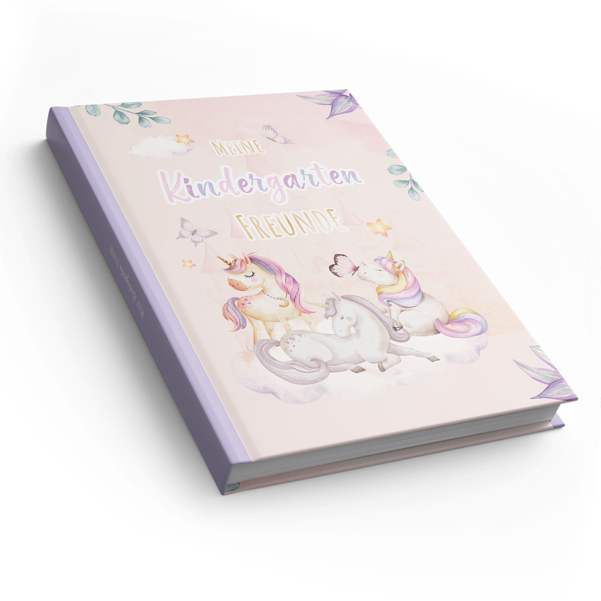 Poesiealbum itenga Kindergarten Freundebuch Motiv Einhorn Wasserfarben DIN A5, 88