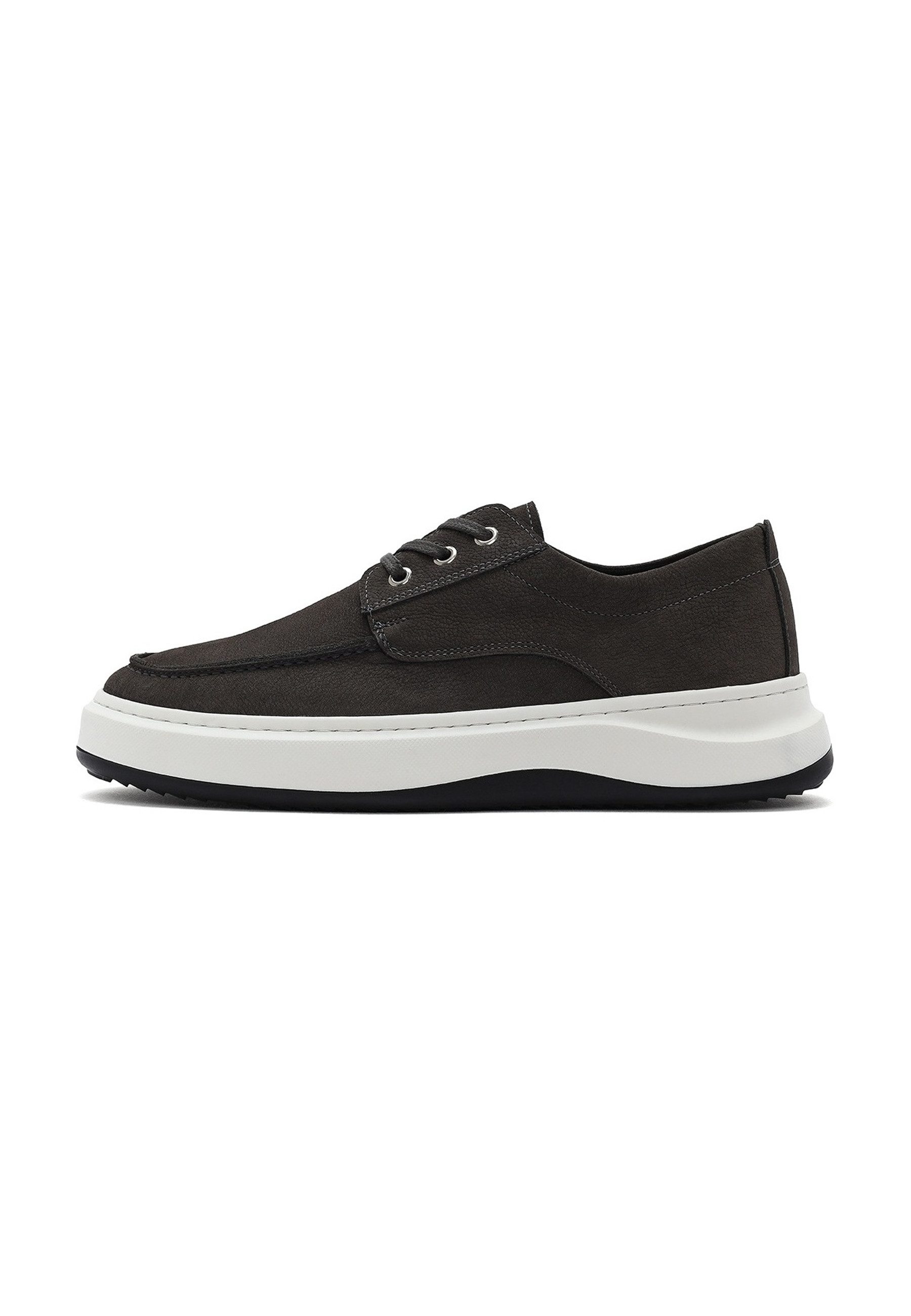 Derimod Lässige Loafer aus Leder Loafer Echtes Leder, Textilfutter, Schnürverschluss, Mokassin-Zehenbereich