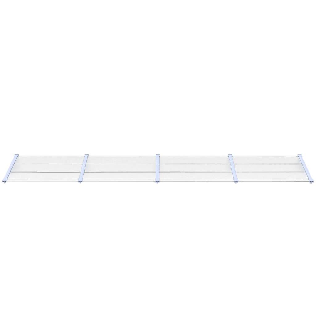 vidaXL Markise Türvordach Grau und Transparent 396x90 cm Polycarbonat (1-St)