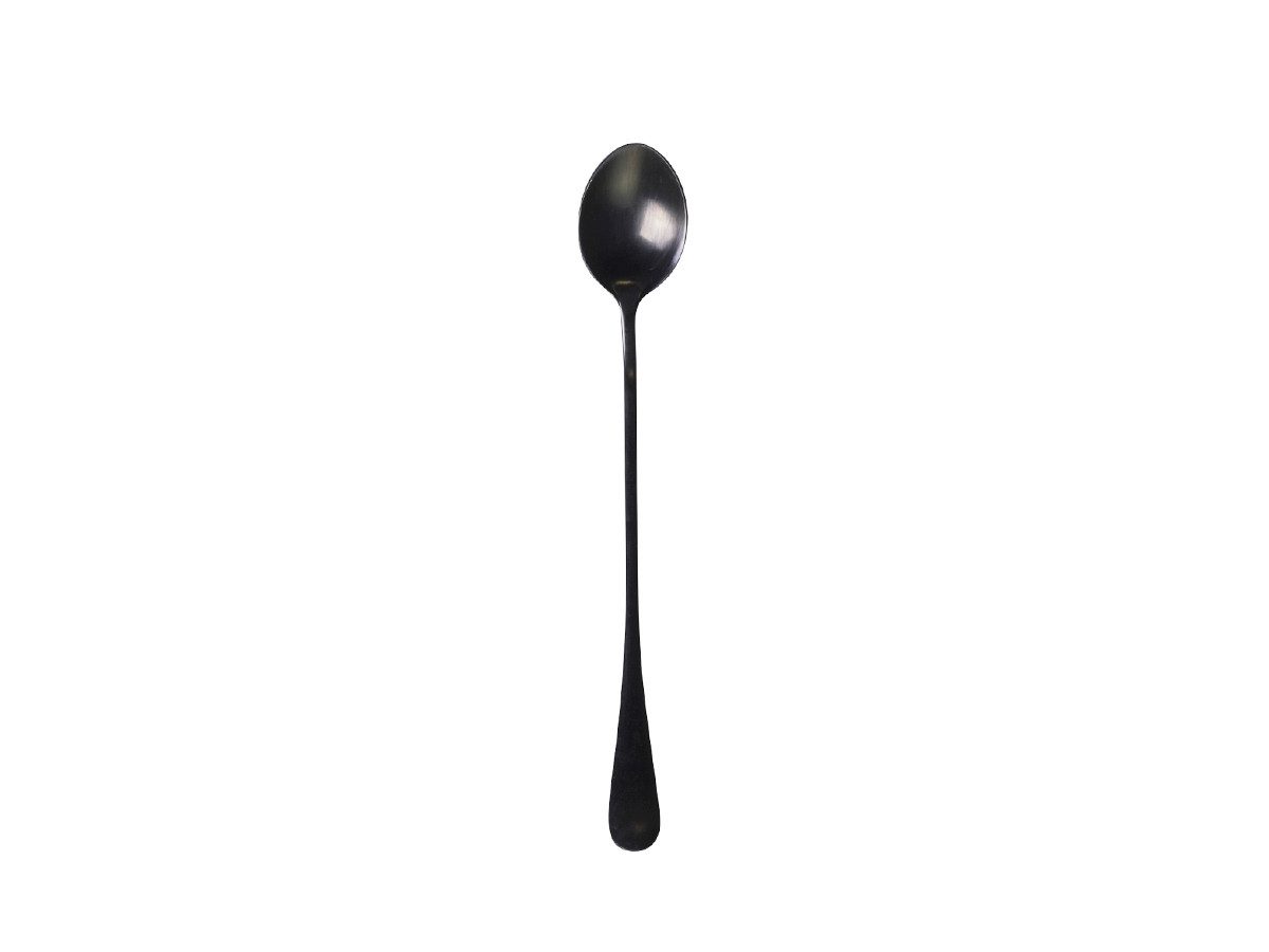 Chic Antique Latte-Macchiato-Löffel Latte Löffel Silberoptik oder Schwarz Edelstahl 19,5 cm, Langer Löffel ideal für Latte Macchiato Gläser und hohe Becher