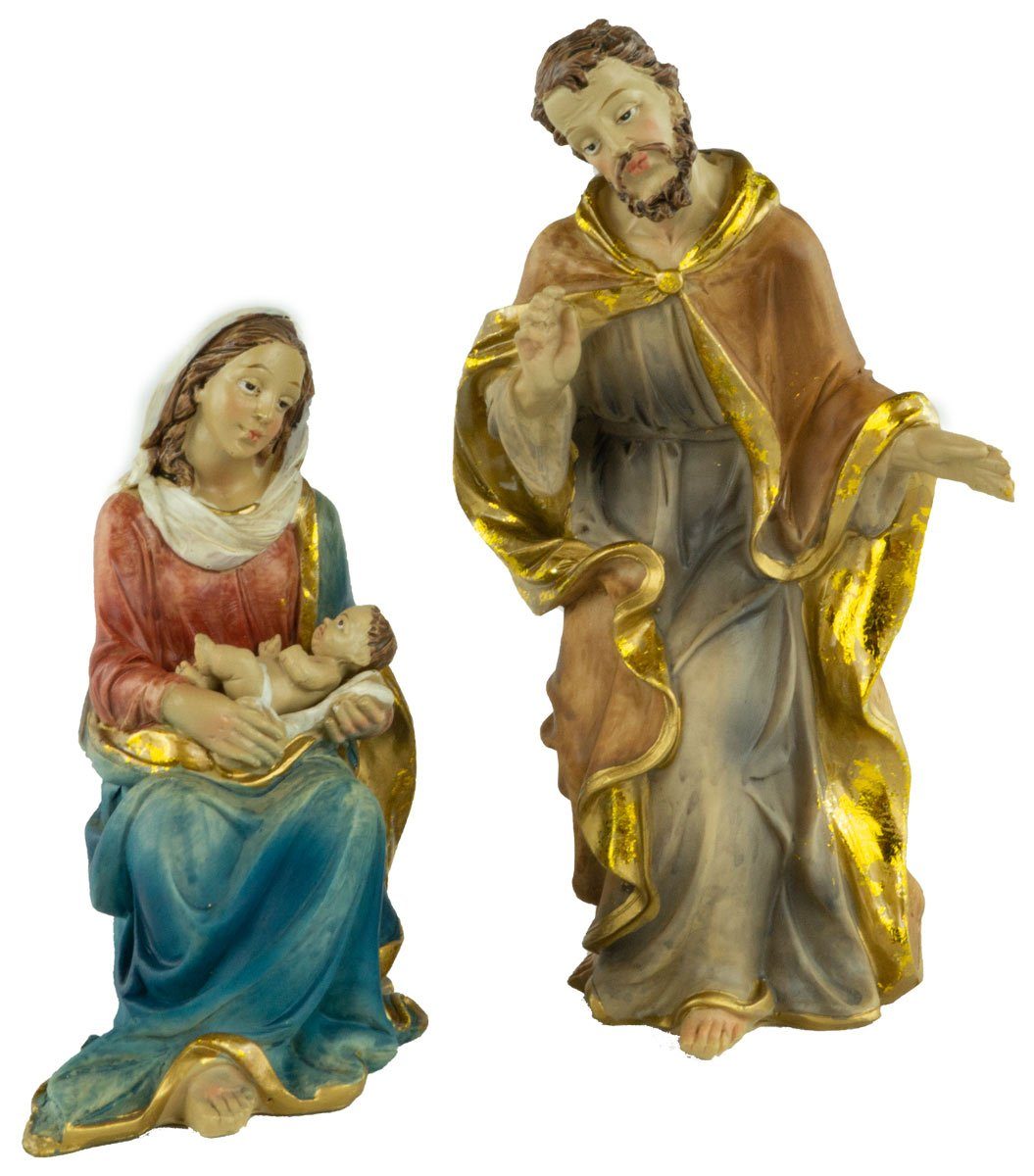 Krippenursel Krippenfigur Krippenfiguren Heilige Familie 2-tlg., ca. 17 cm, YBÖ087 (2 St., 2-tlg), handbemalte Krippenfiguren