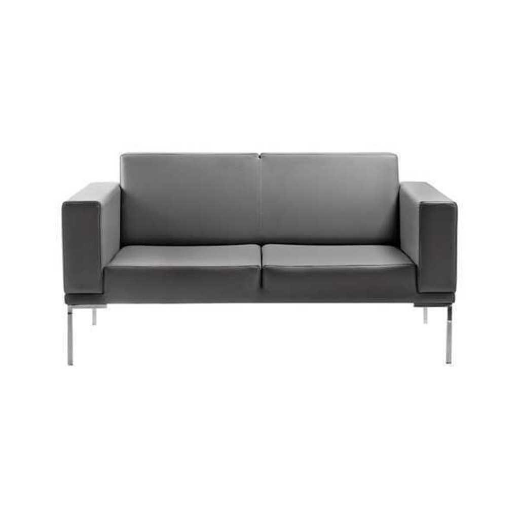 Stil 2-Sitzer Polstersofa JVmoebel 1 2-Sitzer Kunstleder Couchen, Grauer Büro in Designer Teile, Made Europa