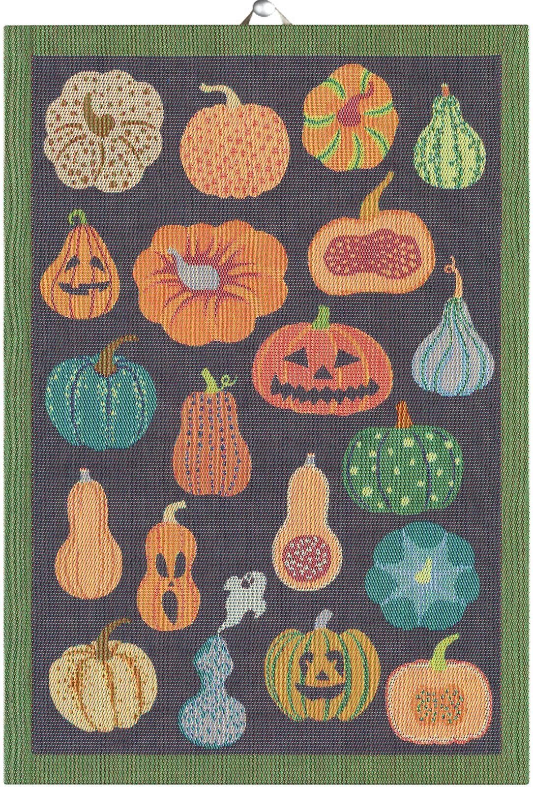 Ekelund Geschirrtuch Küchenhandtuch Halloween 35x50 cm, (1-tlg., 1 x Geschirrtuch), Pixel gewebt (6-farbig)