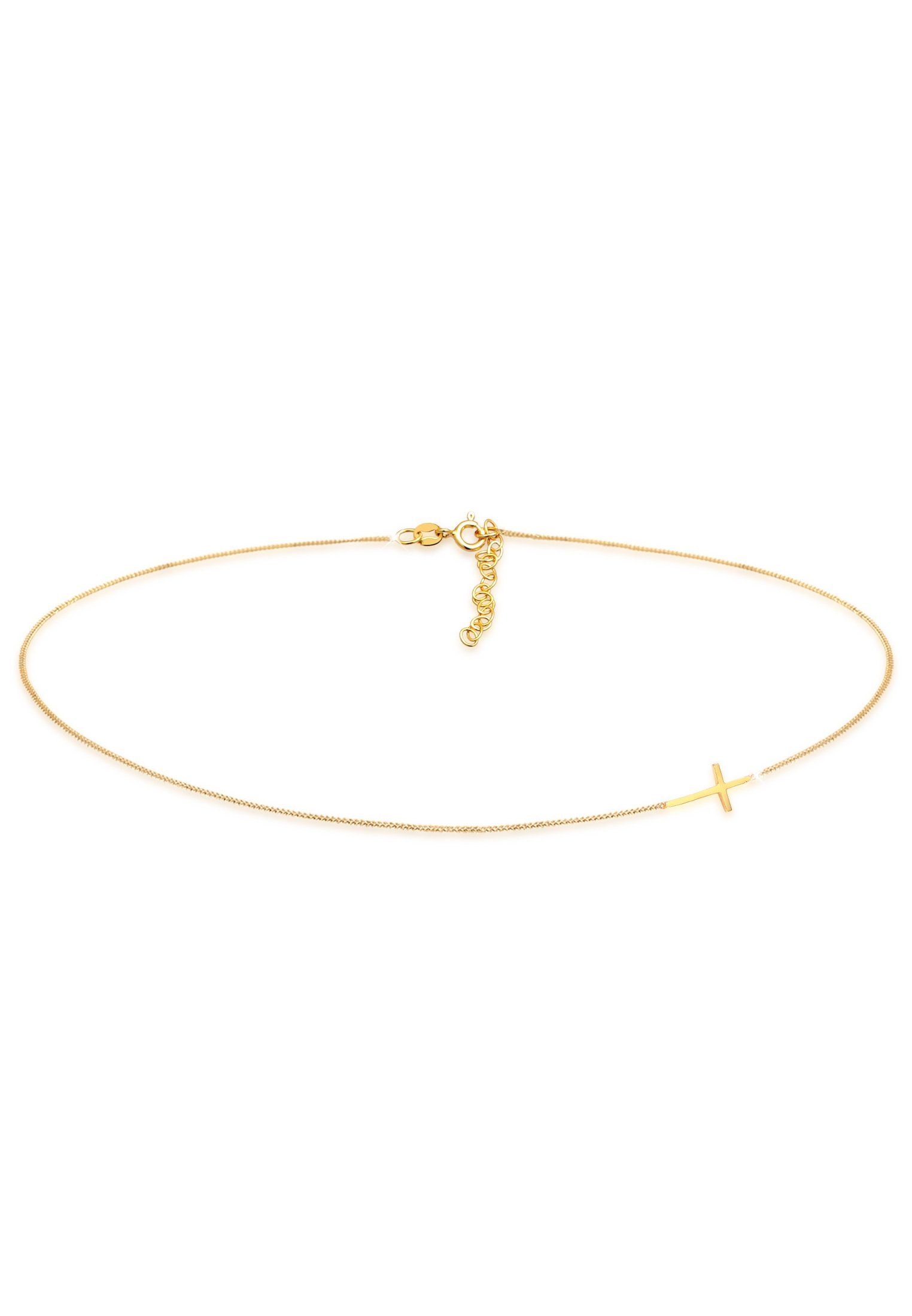 Elli Choker Choker Kreuz Symbol Trend 925 Silber Gold | Halsbänder