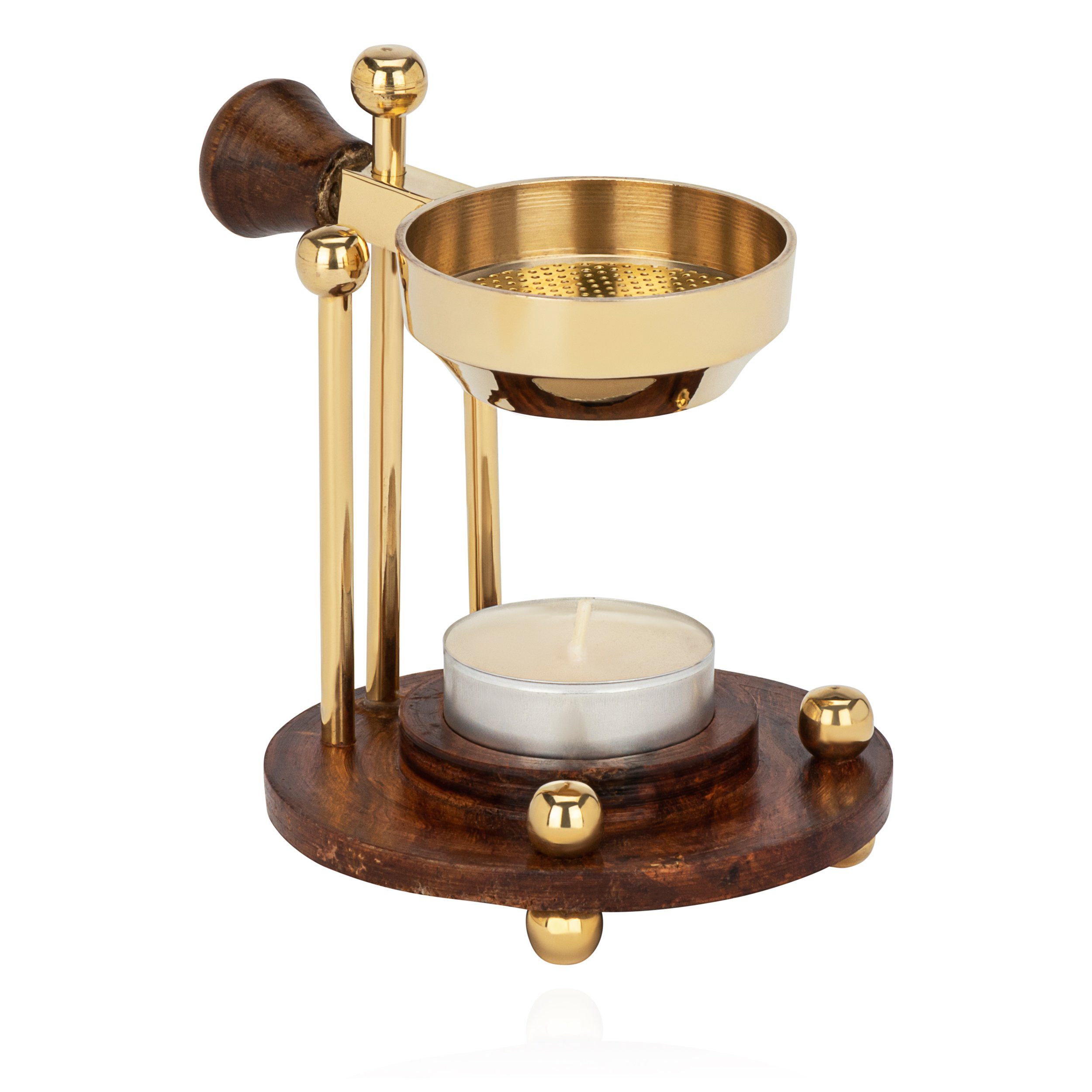 NKlaus Räucherstövchen Rauchgefäß mit Sieb Messing 11x8cm Weihrauchgefass, günstig online kaufen