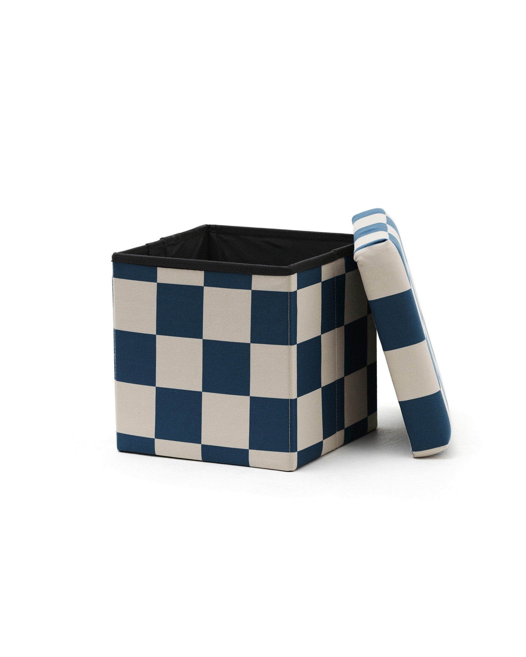 Kids Concept Sitzwürfel Kids Concept - Sitzwürfel mit Stauraum Karo blau - 30x31x30 cm (1 St)
