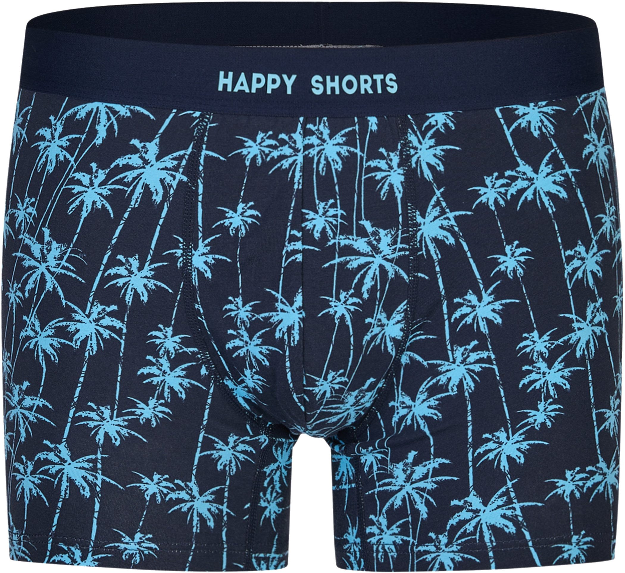HAPPY SHORTS Trunk 2 Happy Shorts Jersey Trunk Herren Boxershorts Pant Palme Hellblau (1-St)
