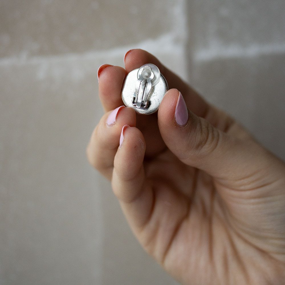 Sergio Engel Ohrclip-Set India Antik Ohrclip 02 farbenfroher Clip mit leuchtendem Glascabouchon (Paar Ohrclips, 2-tlg., Paar)