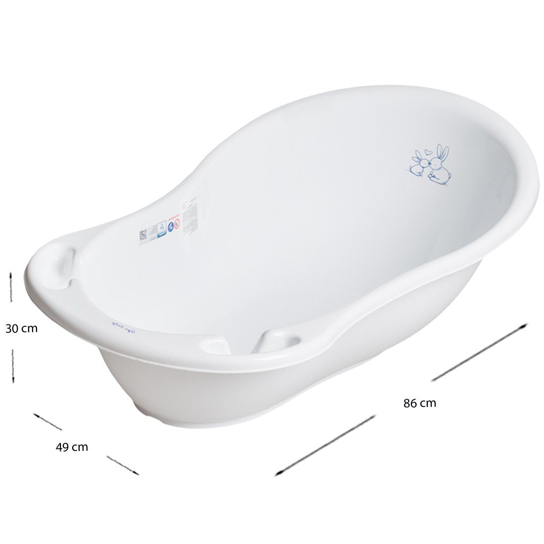 Gestell SET BUNNIES Topf H Weiss + Grau- Gestell + Babybadewanne in TEILE Aufsatz Tega-Baby Badesitz Europe - Babybadeset Premium 4 - (Made Babywanne+ + ** Abfluss, Set), ** WC