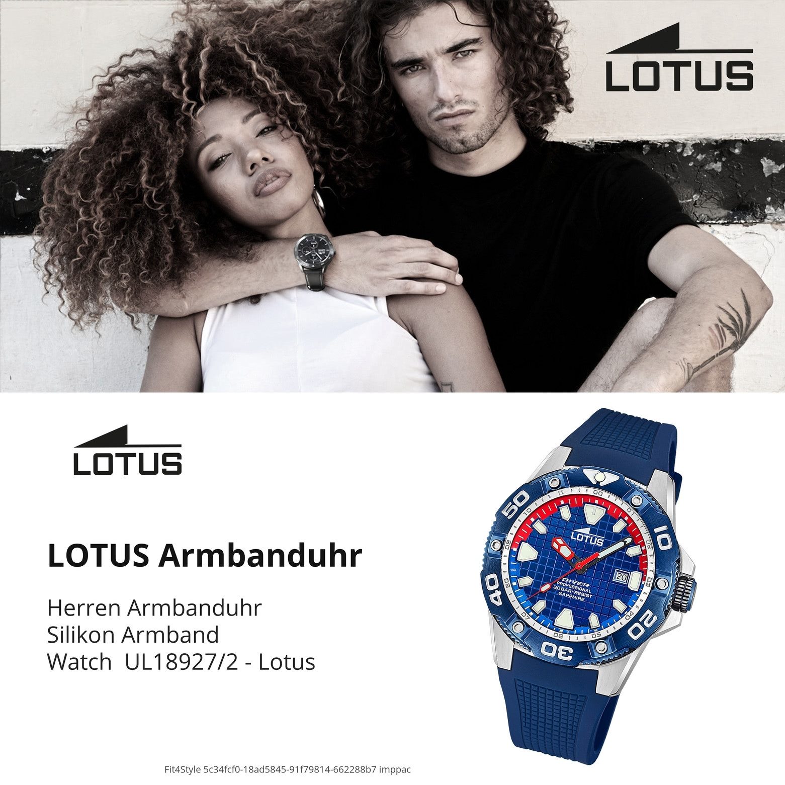 Lotus Chronograph Lotus Herrenuhr Silikon blau Lotus, (Chronograph), Herren Armbanduhr rund, groß (ca. 45mm), Edelstahl