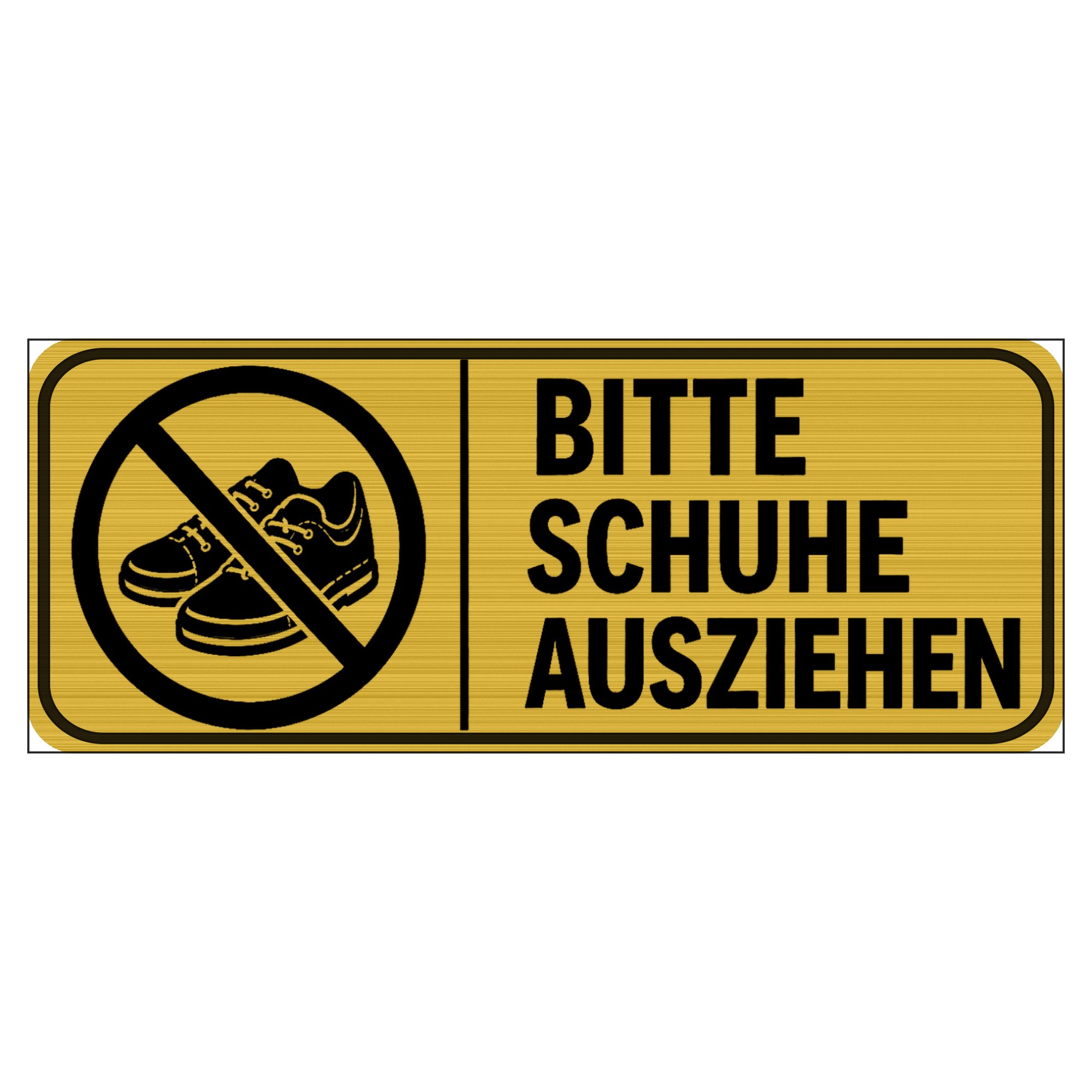 Nomiro Hinweisschild NOMIRO Hinweisschild Türschild Bitte Schuhe ausziehen 15x6 cm - Kunsts, (1 St), selbstklebend, lasergraviert