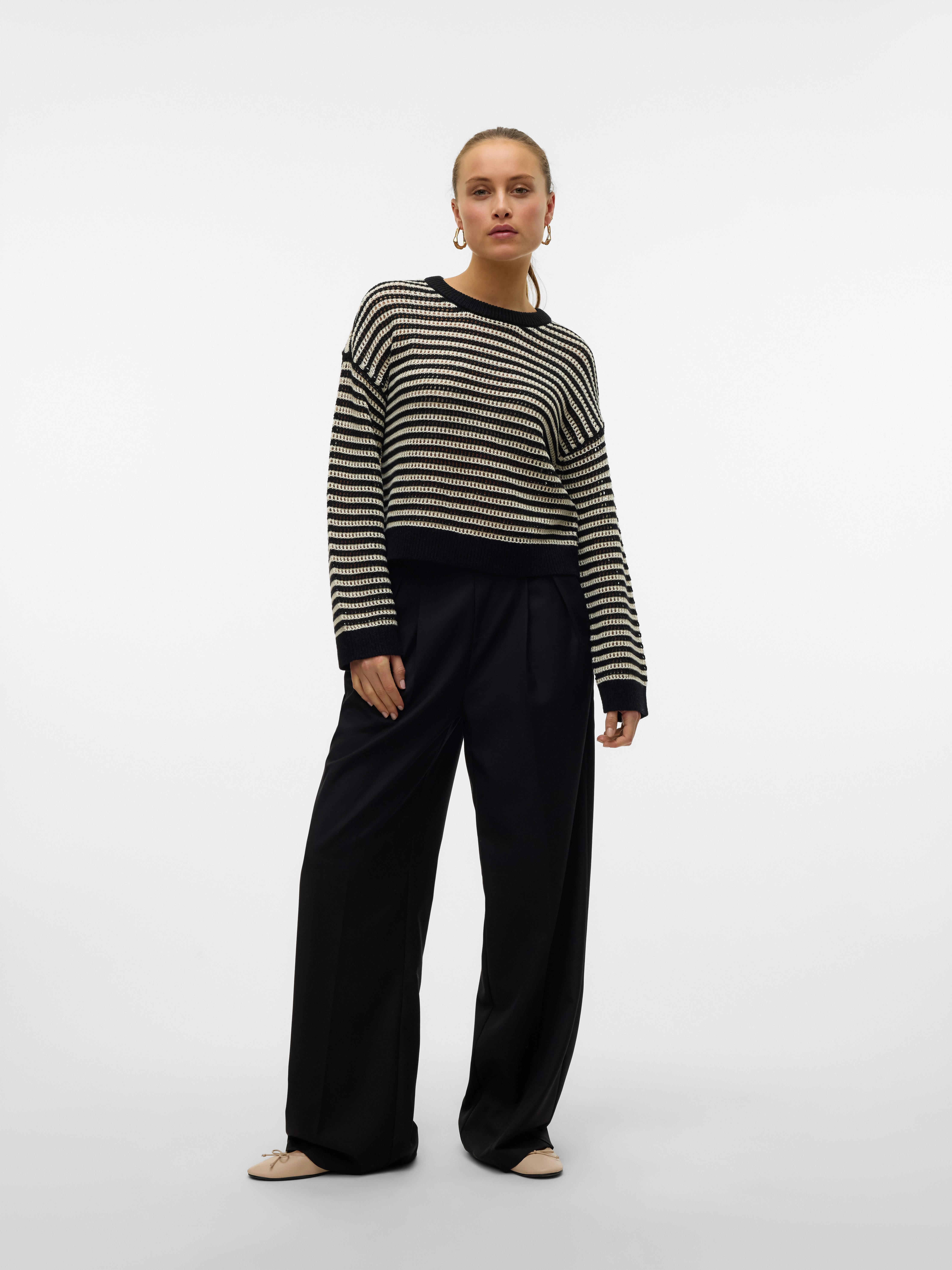 Vero Moda Anzughose VMHAILEY HW WIDE PLEAT PANT NOOS Hose mit weitem Beinschnitt, High Waist Bund