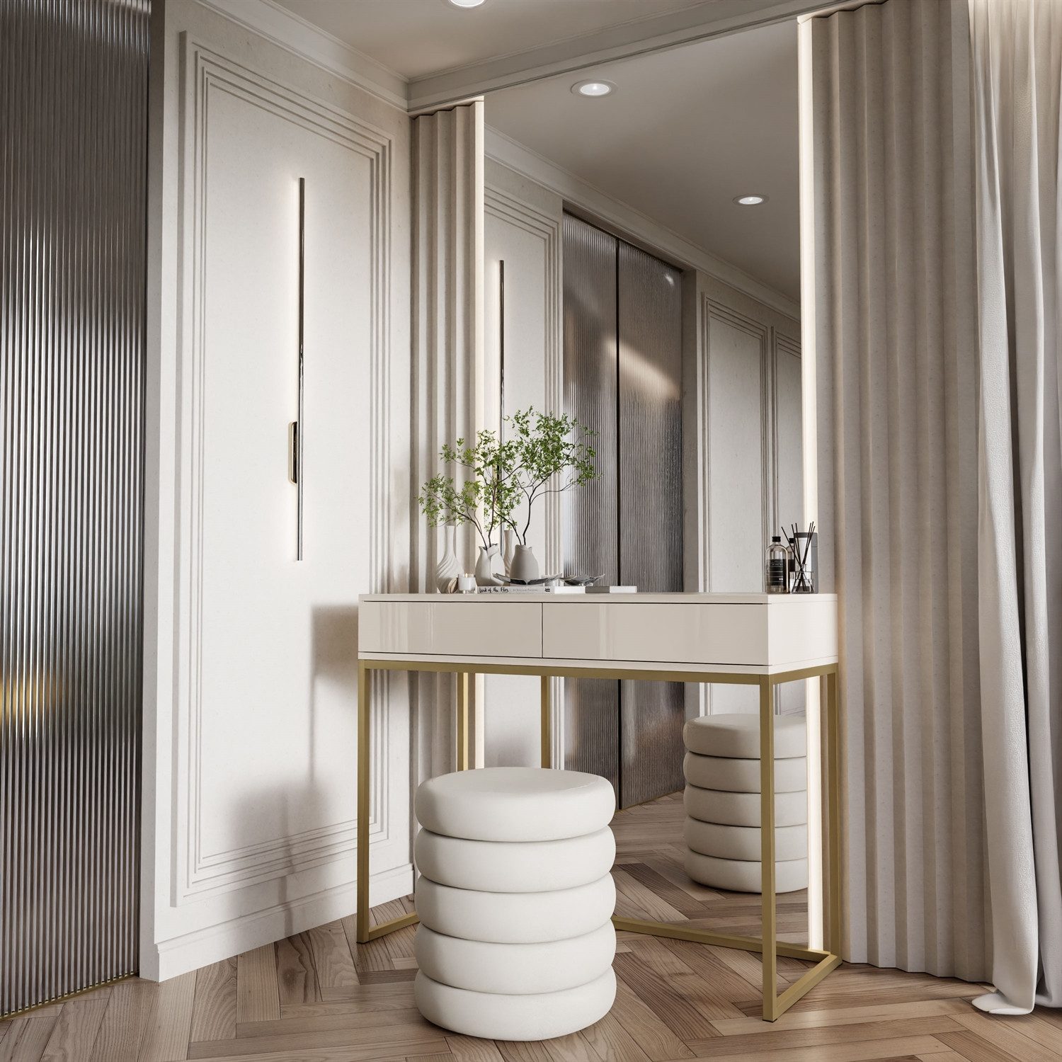 Lookway Konsolentisch BLANCO GLAMOUR Konsole in Kaschmir auf Gestell (1x Ko günstig online kaufen