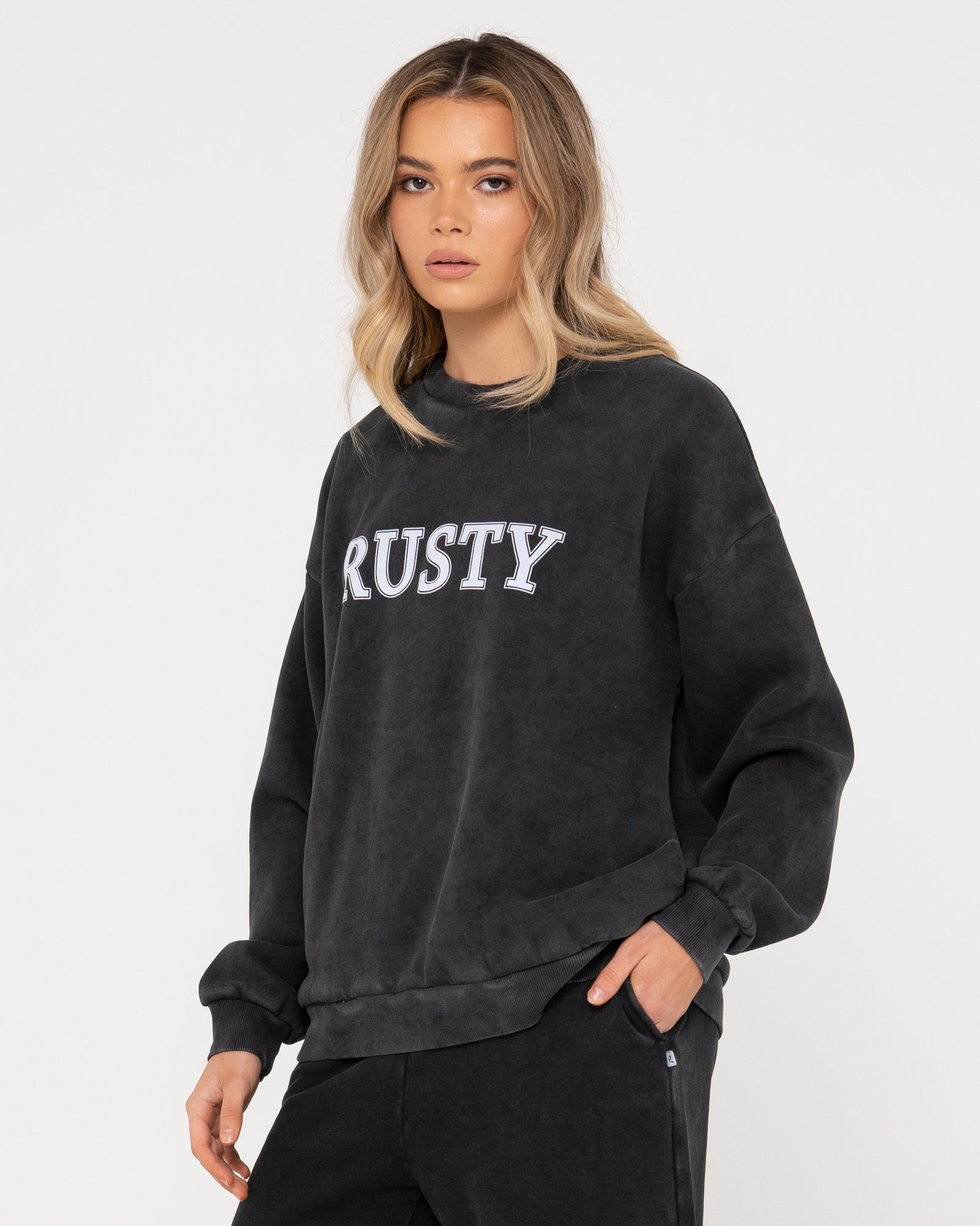 Rusty Sweatshirt RUSTY OVERSIZE CREW FLEECE