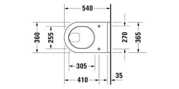 Duravit Bidet Wand-WC STARCK 3 flach, 360x540mm HygieneGlaze weiß HygieneGlaze weiß