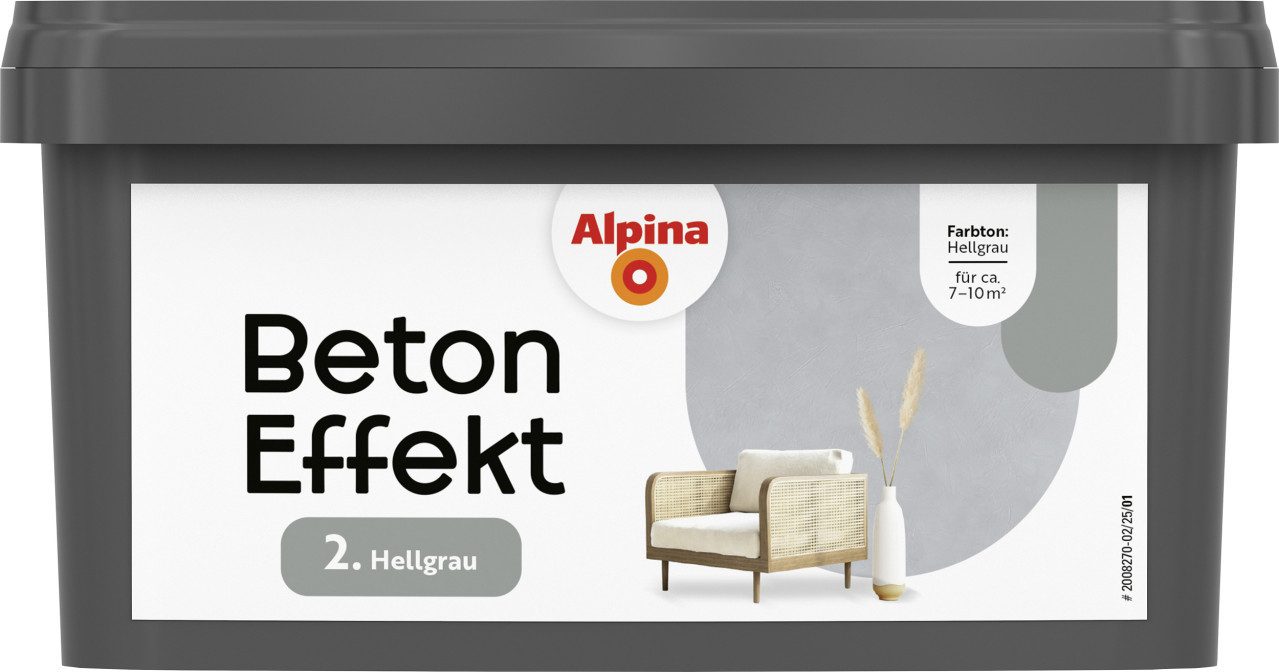 Alpina Wandfarbe Alpina Wandfarbe Beton Effekt hellgrau 1 L