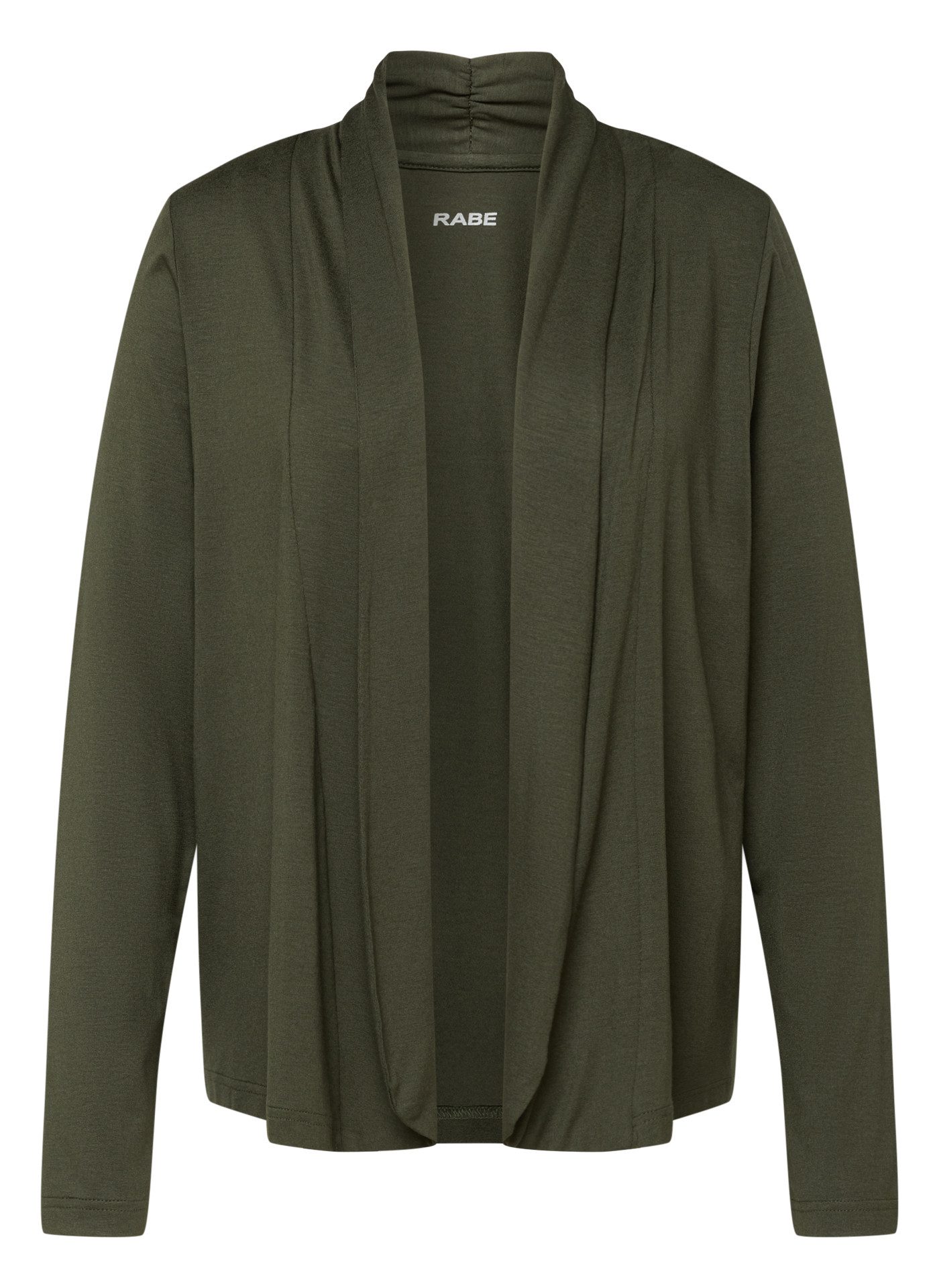 Rabe Outdoorjacke - offener Langarm Cardigan in Unifarbe mit Stehkragen