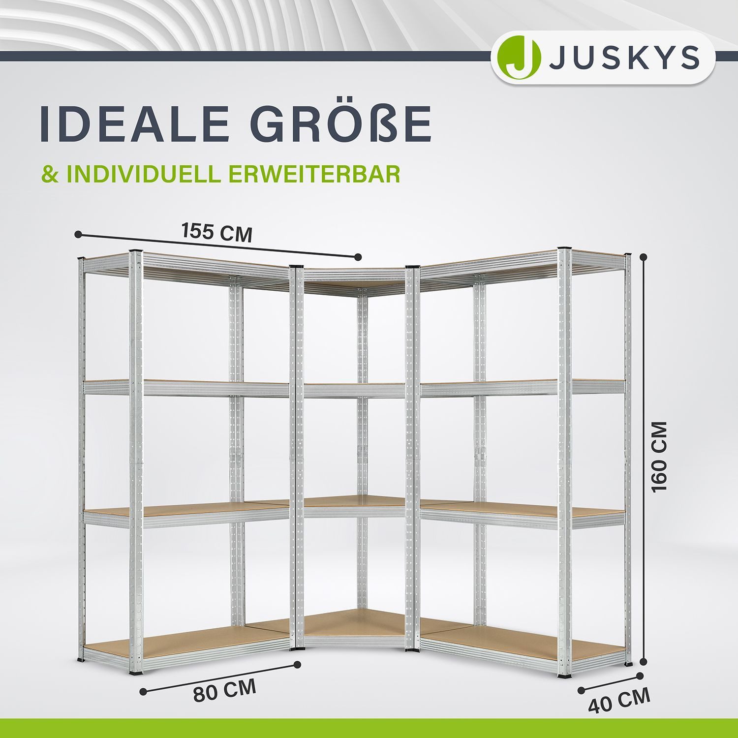 Juskys Schwerlastregal 3er Regalsystem, aus verzinktem Metall, Abstände der günstig online kaufen