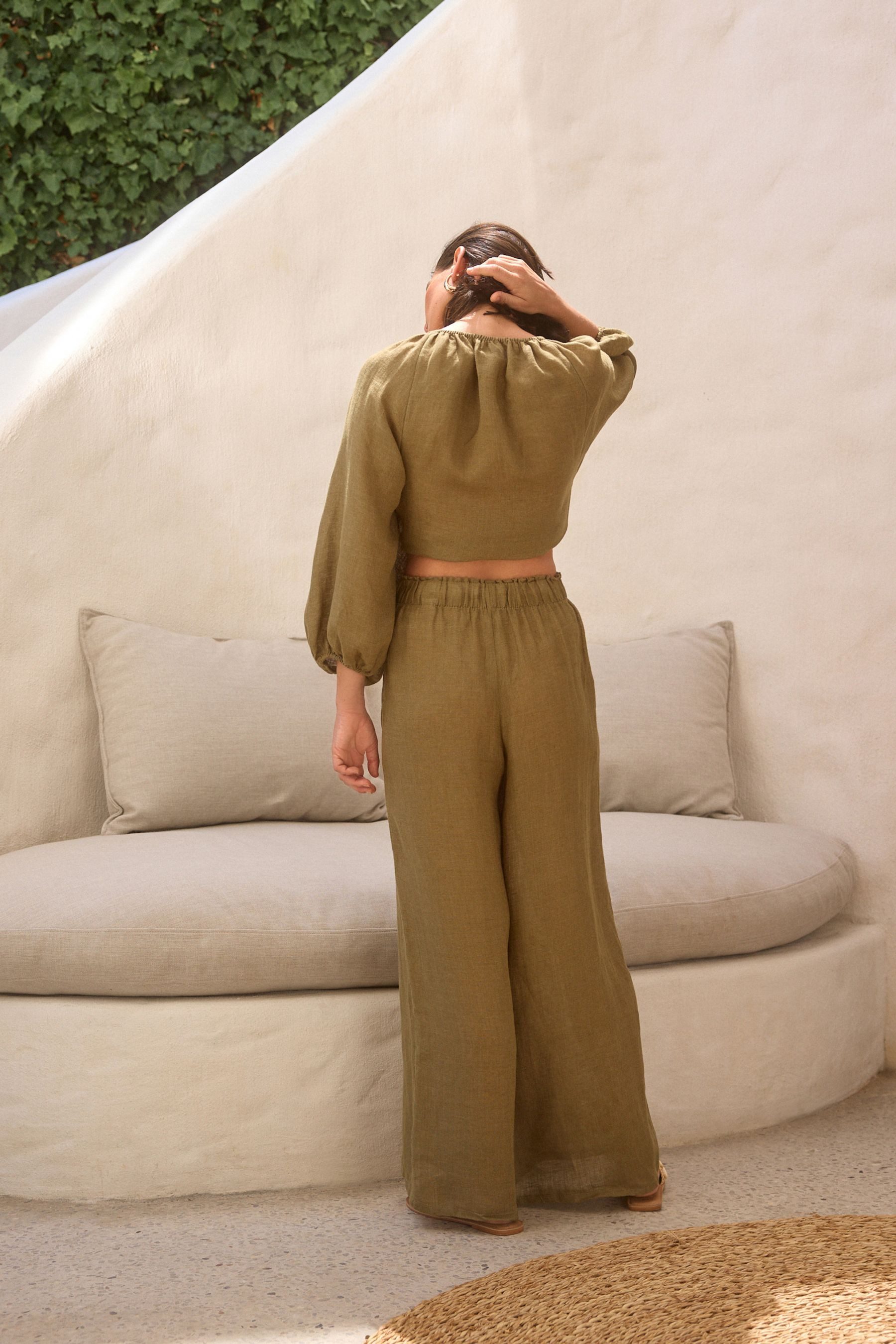 Next Marlene-Hose Premium-Hose mit weitem Bein und Knopfdetail (1-tlg) günstig online kaufen