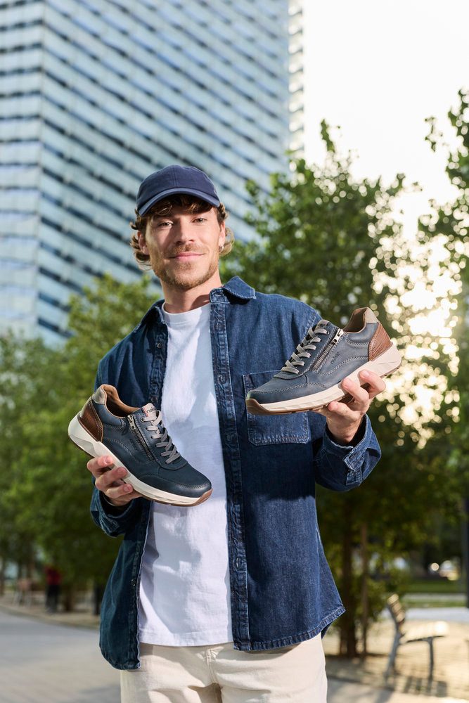 Rieker Sneaker Schnürschuh, Halbschuh, Freizeitschuh mit Reißverschluss seitlich