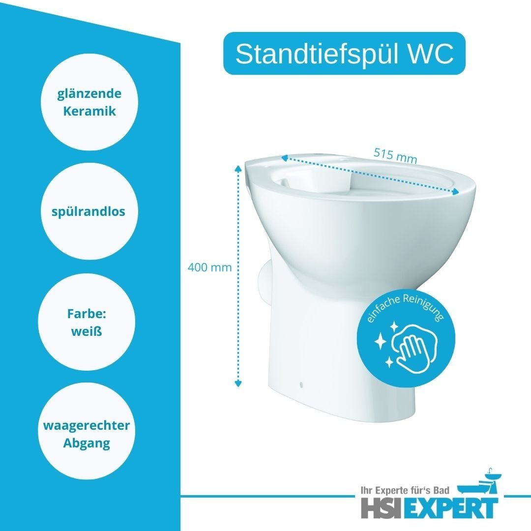 Grohe Tiefspül-WC Premium Stand WC Spülkasten Waschbecken Armatur, bodenstehend, Abgang waagerecht, Set, Keramik