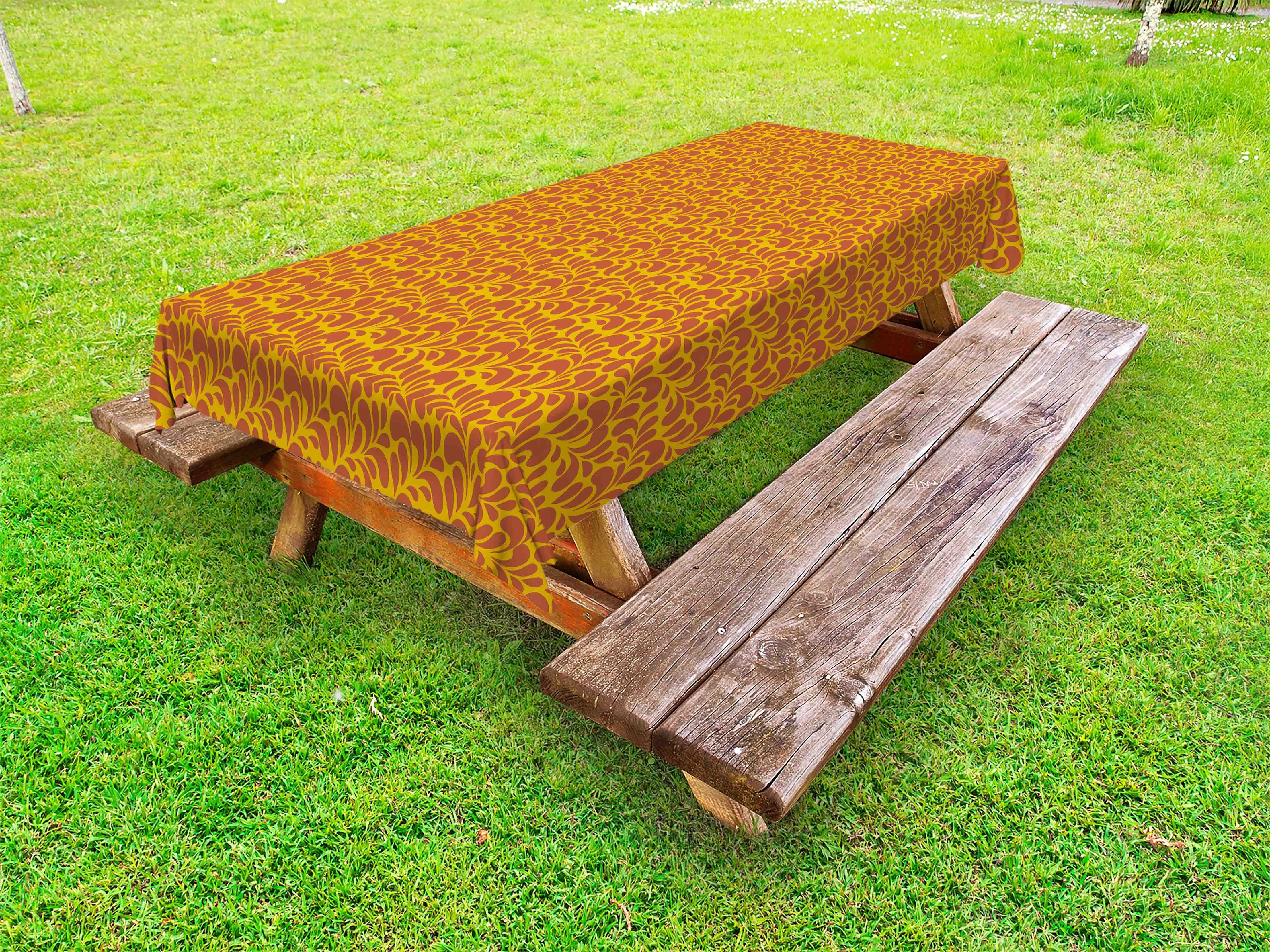 Abakuhaus Tischdecke dekorative waschbare Picknick-Tischdecke, Herbst Pflanze geformte Blattmotive