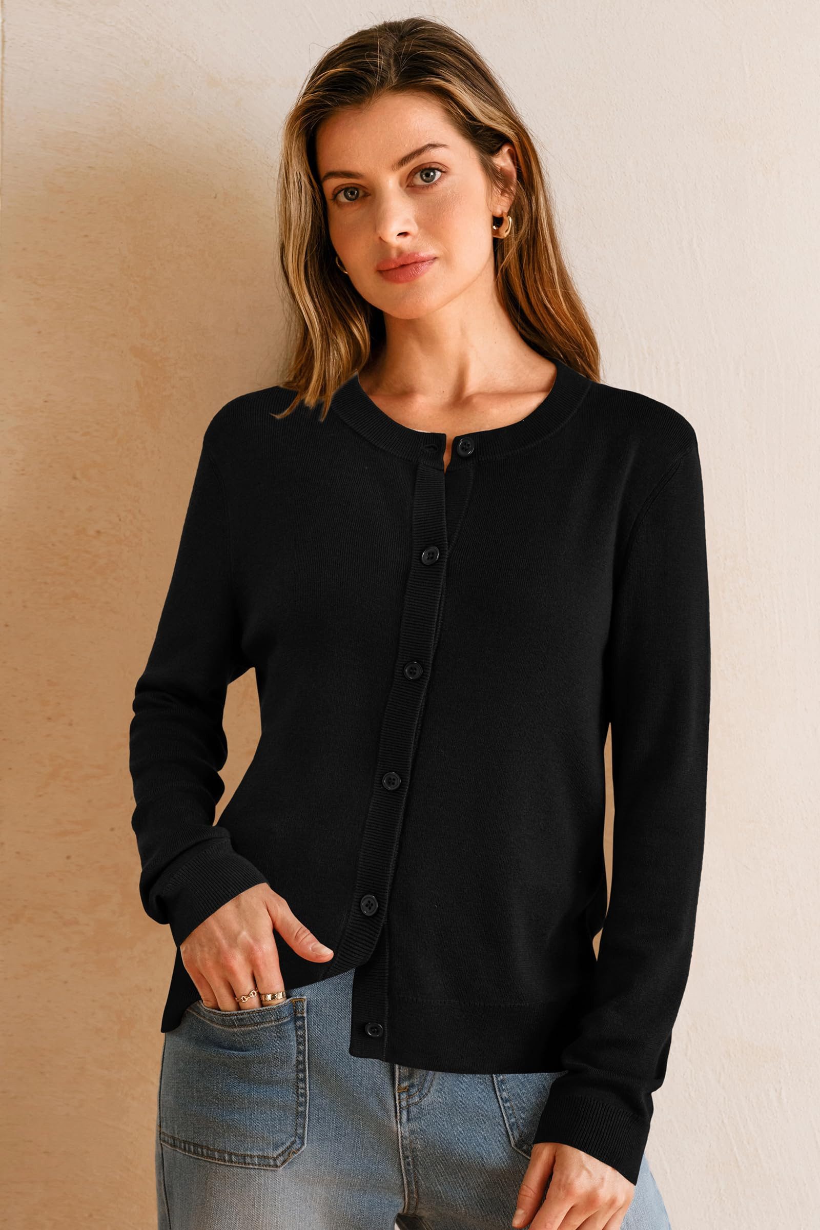 Strickjacke Damen Cardigan-Pullover Lässige Strickjacken