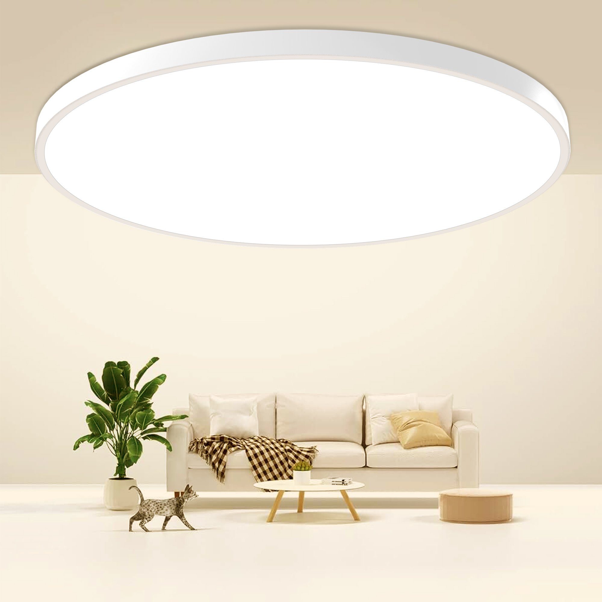 Giecy Deckenleuchte LED Deckenlampe Flach Ø28cm 30W 6500K Wohnzimmer lampe, Badezimmer, LED fest integriert, LED Deckenleuchte, Weiß, Küchenlampe,Schlafzimmerlampe