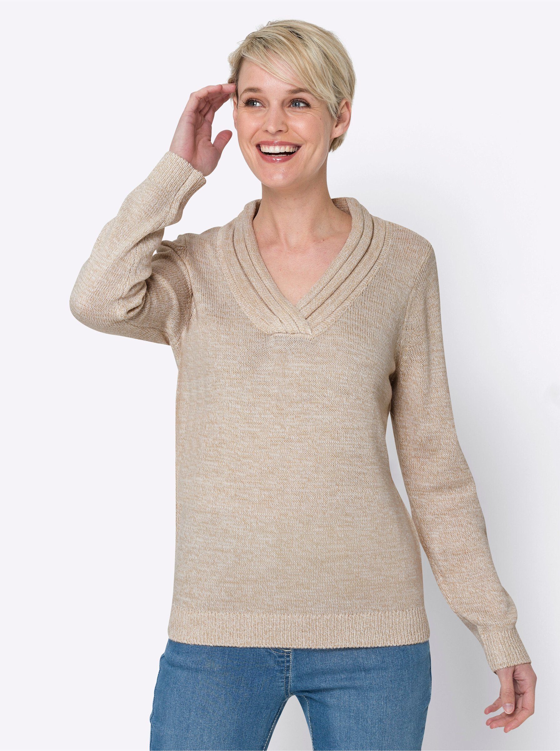 Strickpullover V-Ausschnitt-Pullover
