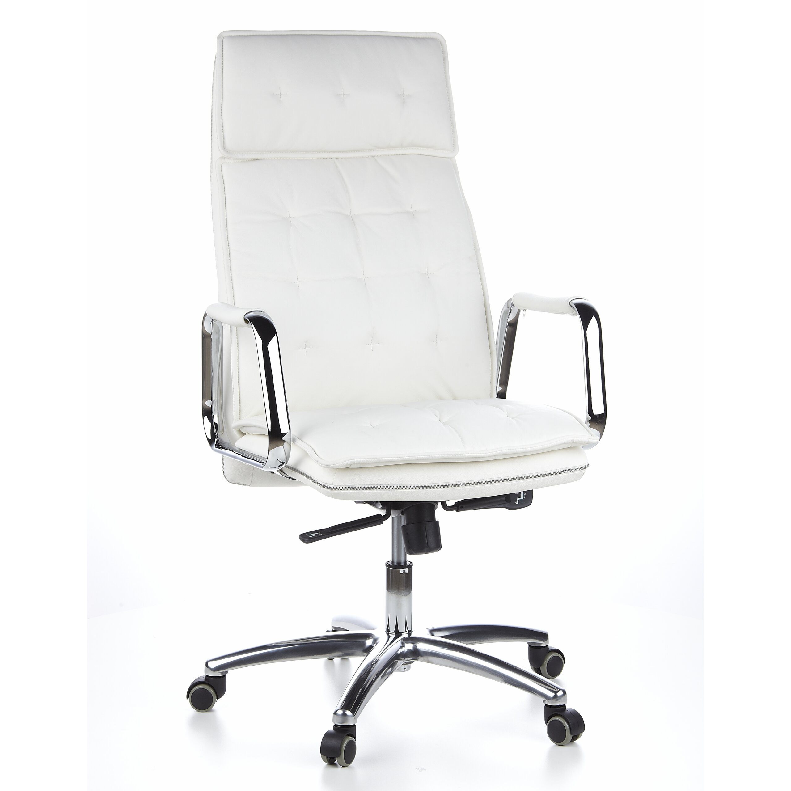 hjh OFFICE Chefsessel Profi Chefsessel Villa 20 Leder mit Armlehnen, Drehstuhl Bürostuhl ergonomisch