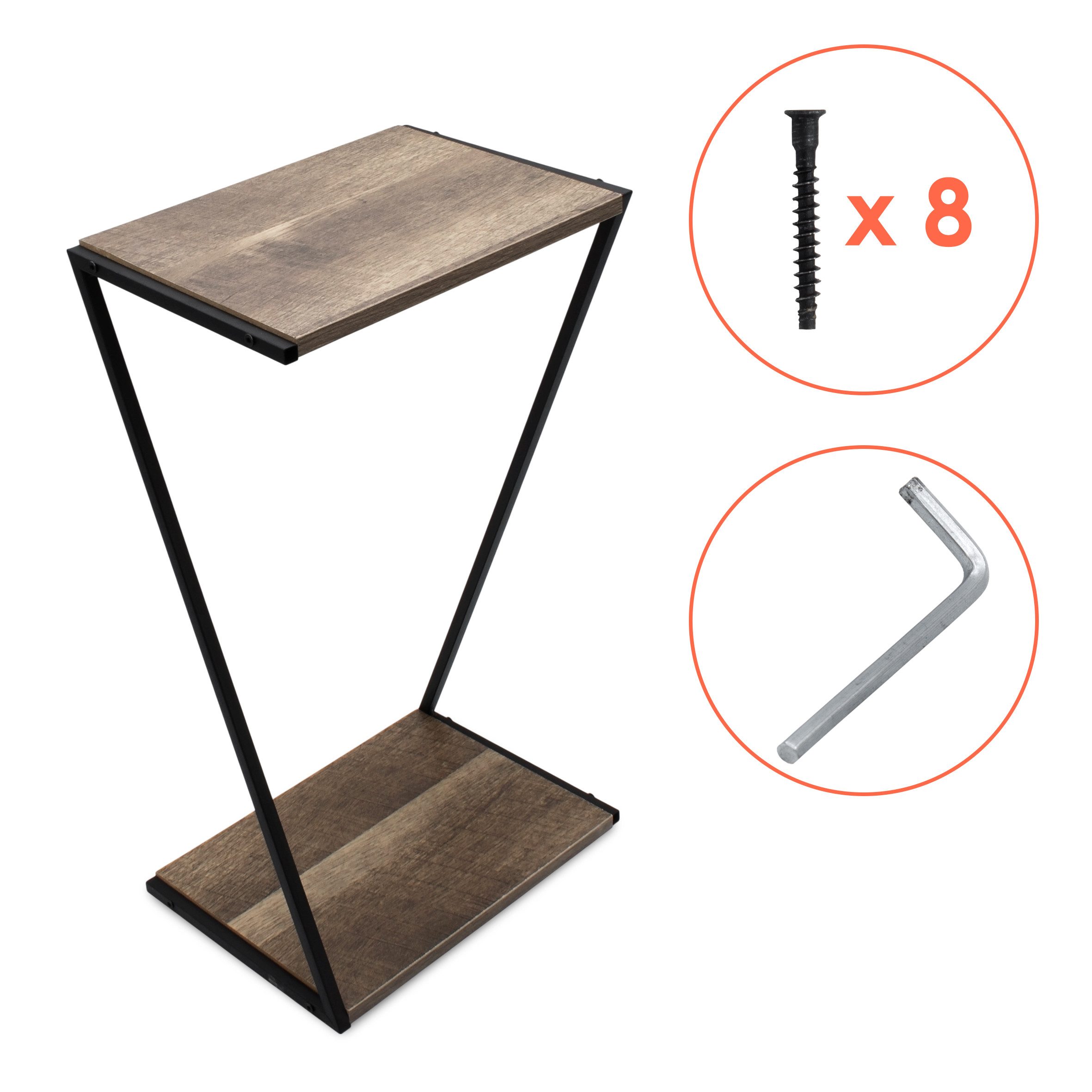 Spetebo Blumentisch Holz Pflanzenständer mit Metall Gestell (Anzahl, 1-St., Stück), asymmetrisch geformter Blumentisch