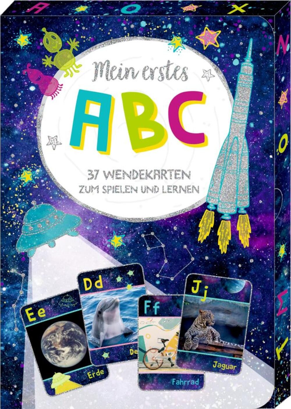 Coppenrath Spiel, Wisch-und-weg-Wendekarten - Cosmic School - Mein erstes ABC