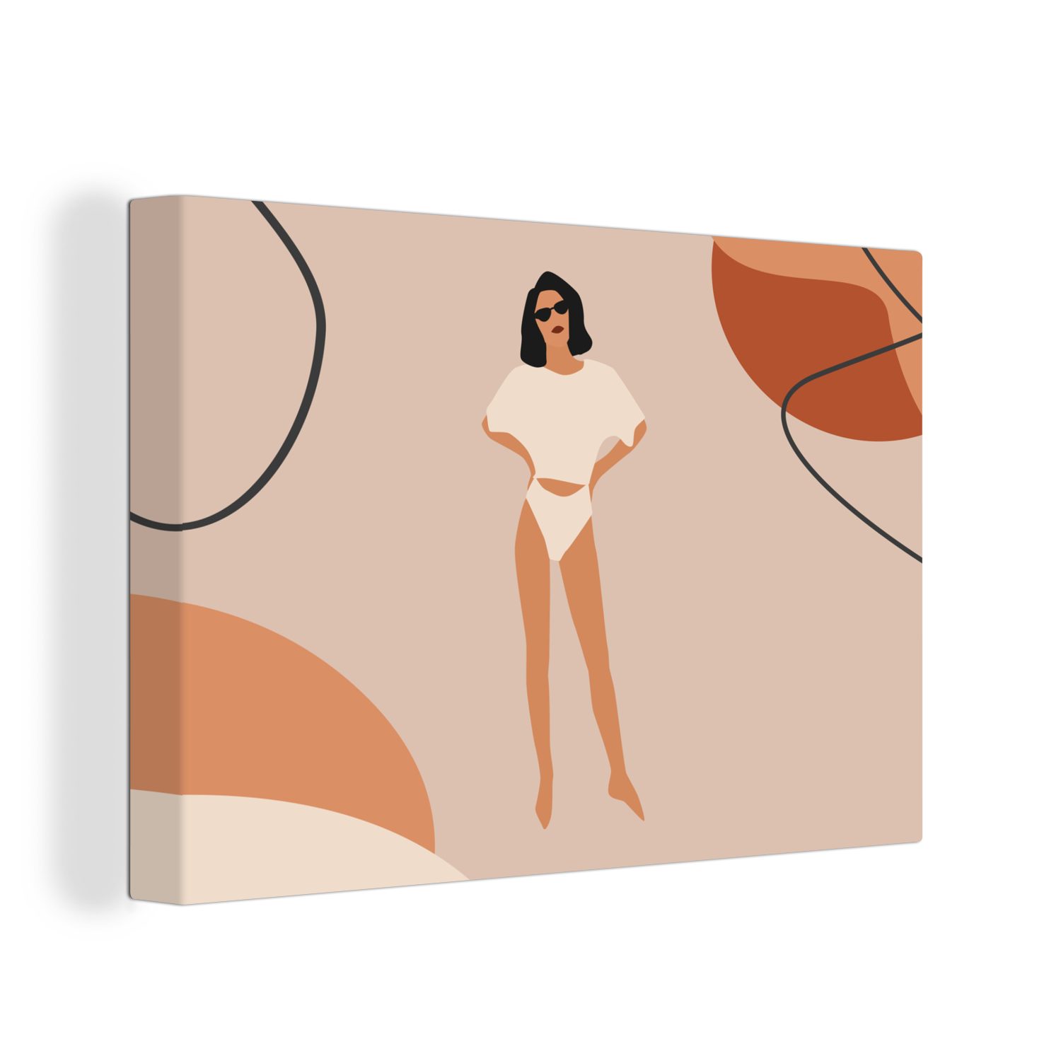 OneMillionCanvasses® Leinwandbild Sommer - Frauen - Minimalismus, (1 St), Wandbild Leinwandbilder, Aufhängefertig, Wanddeko, 30x20 cm