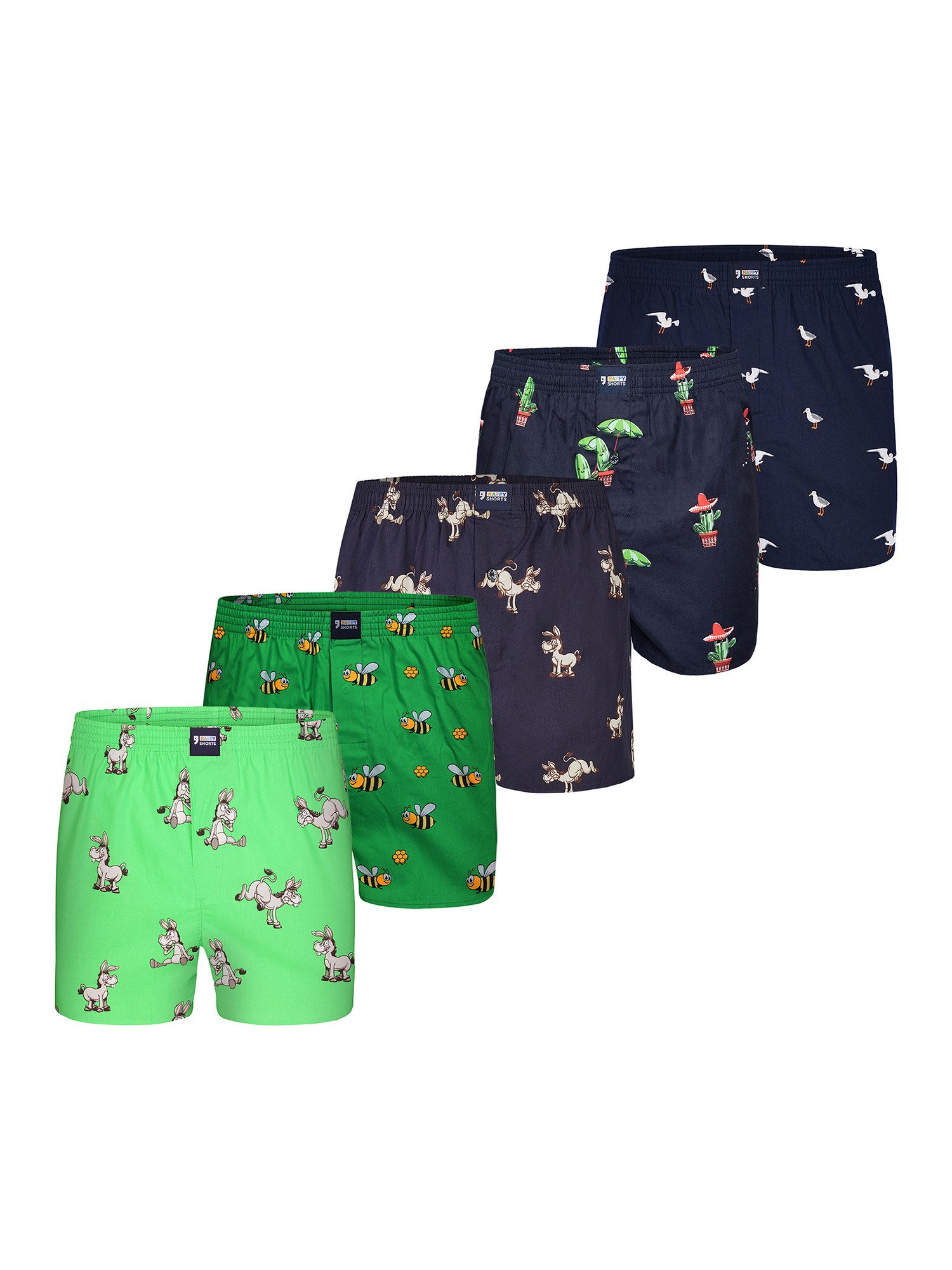 HAPPY SHORTS Boxer Motiv Mix (5-St) Boxershorts, Unterhose, Boxerbriefs