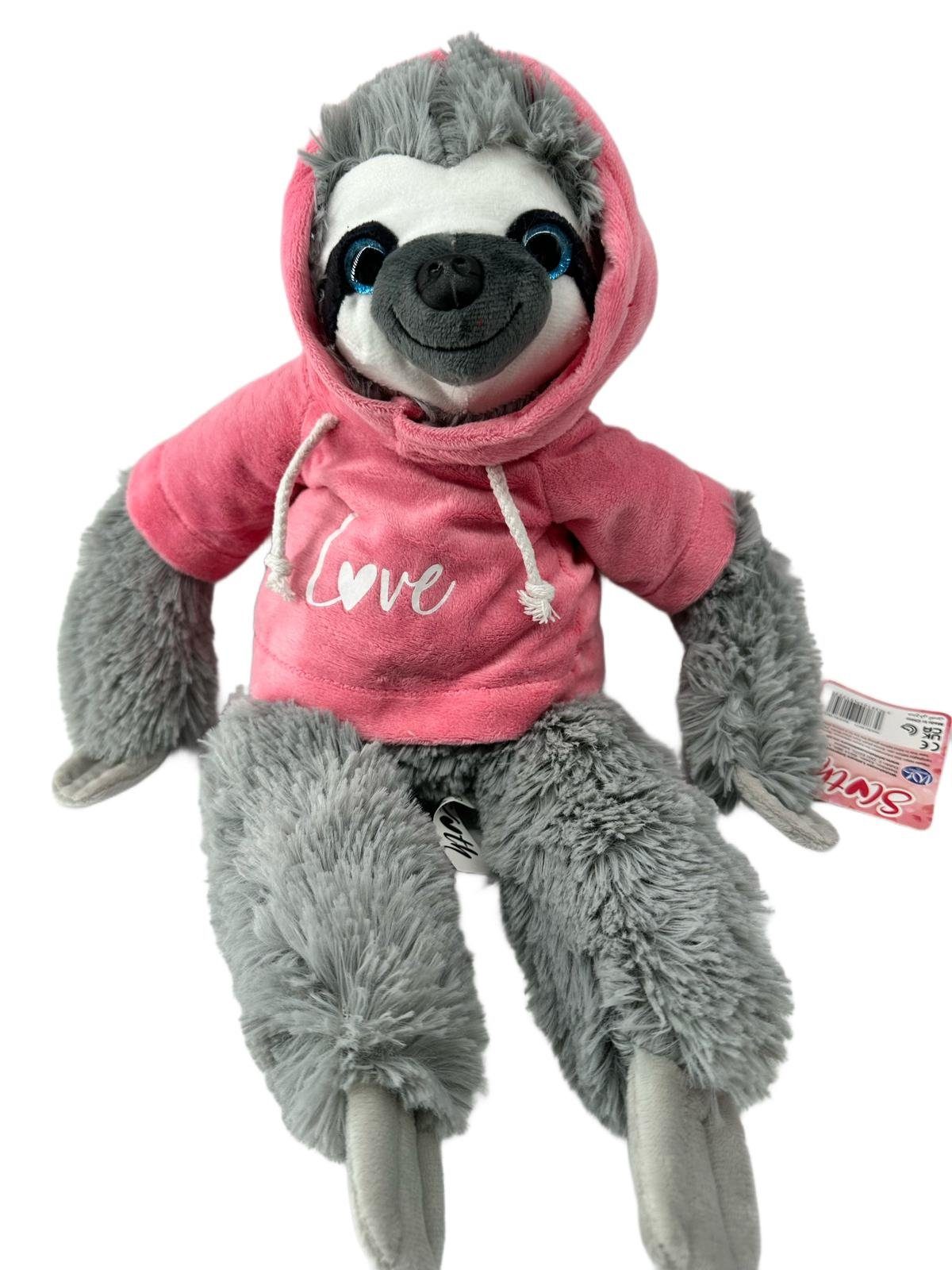 soma Kuscheltier Faultier Kuscheltier grau XXL 40 cm Faultier grau 40 cm rosa Love (1-St), Super weicher Plüsch Stofftier Kuscheltier für Kinder zum spielen